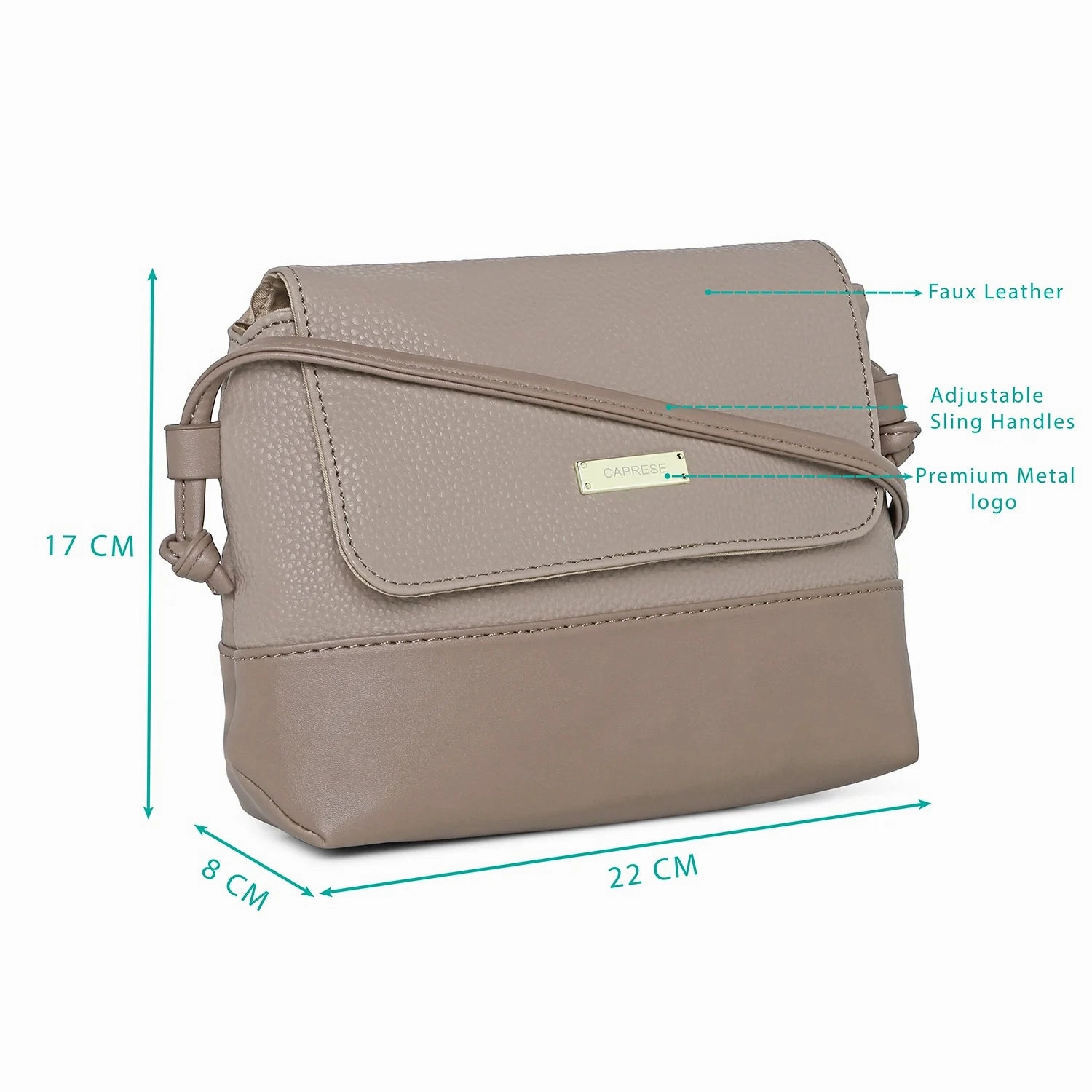 Caprese Aura Small Soft Pink Sling Bag