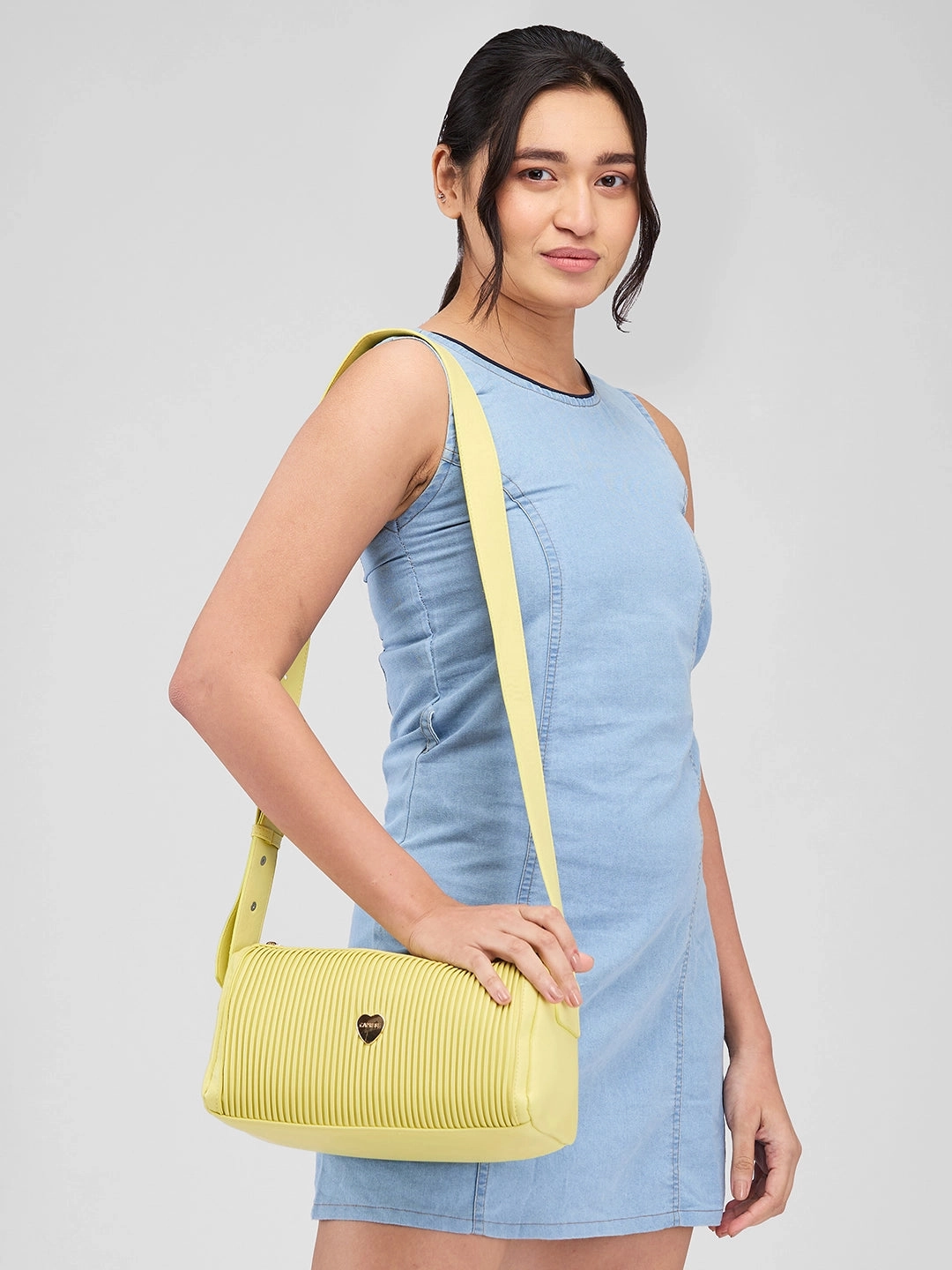 Caprese Ava Medium Lemon Yellow Sling Bag