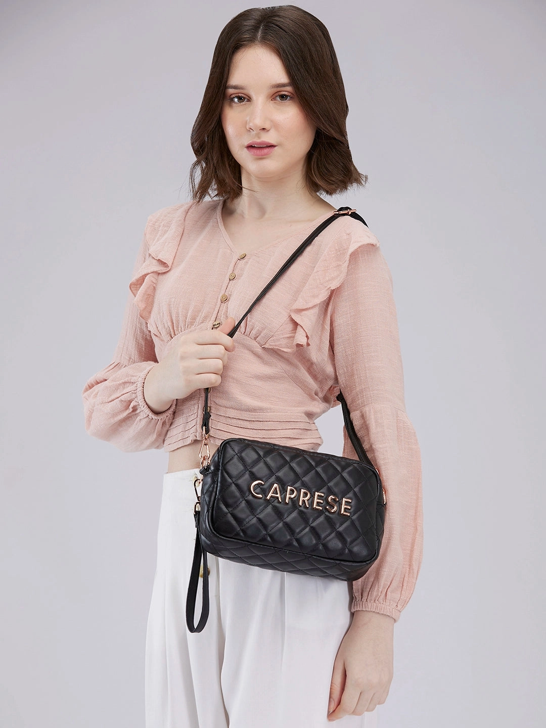 Caprese Ava Small Black Sling Bag