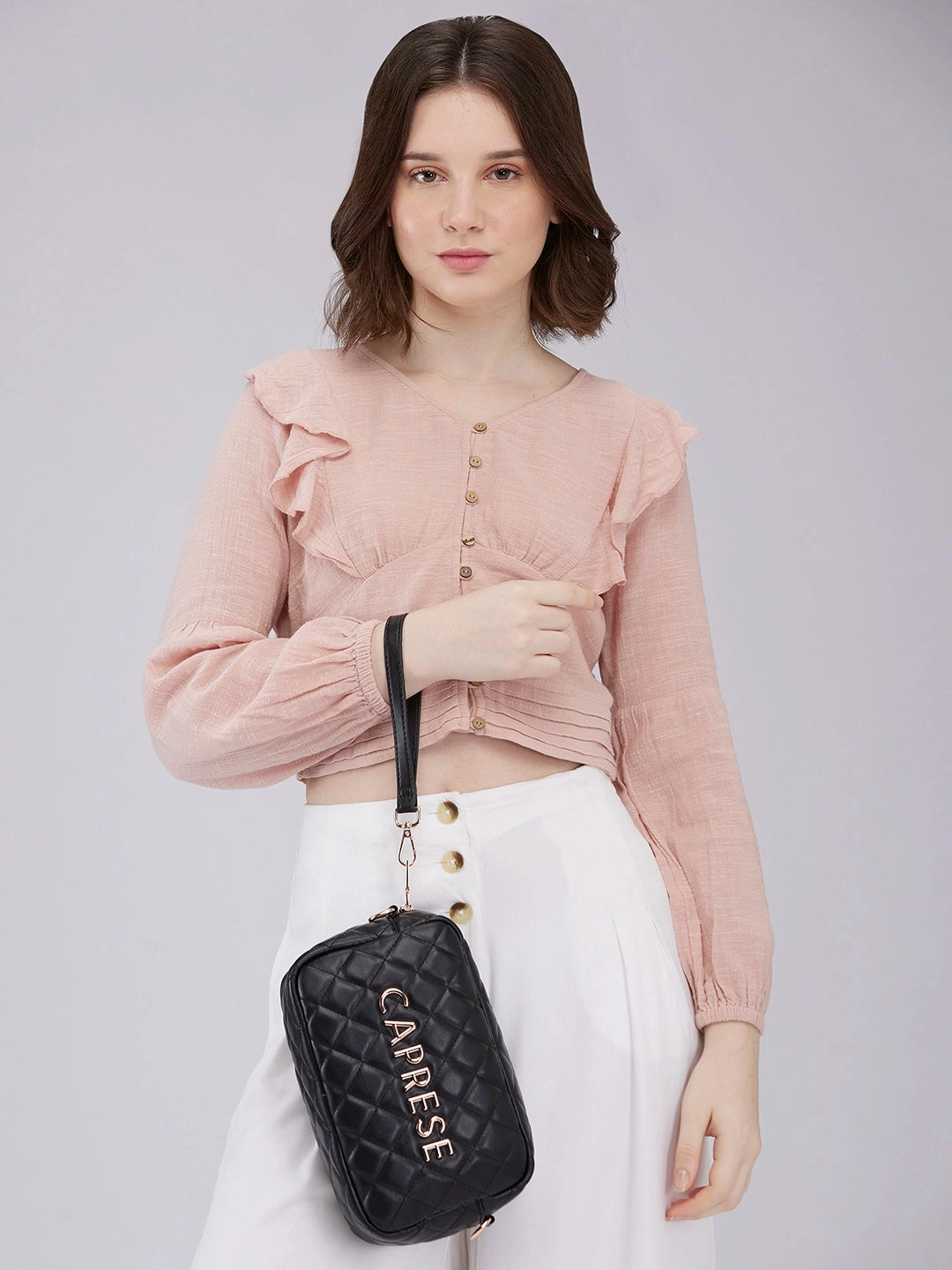Caprese Ava Small Black Sling Bag