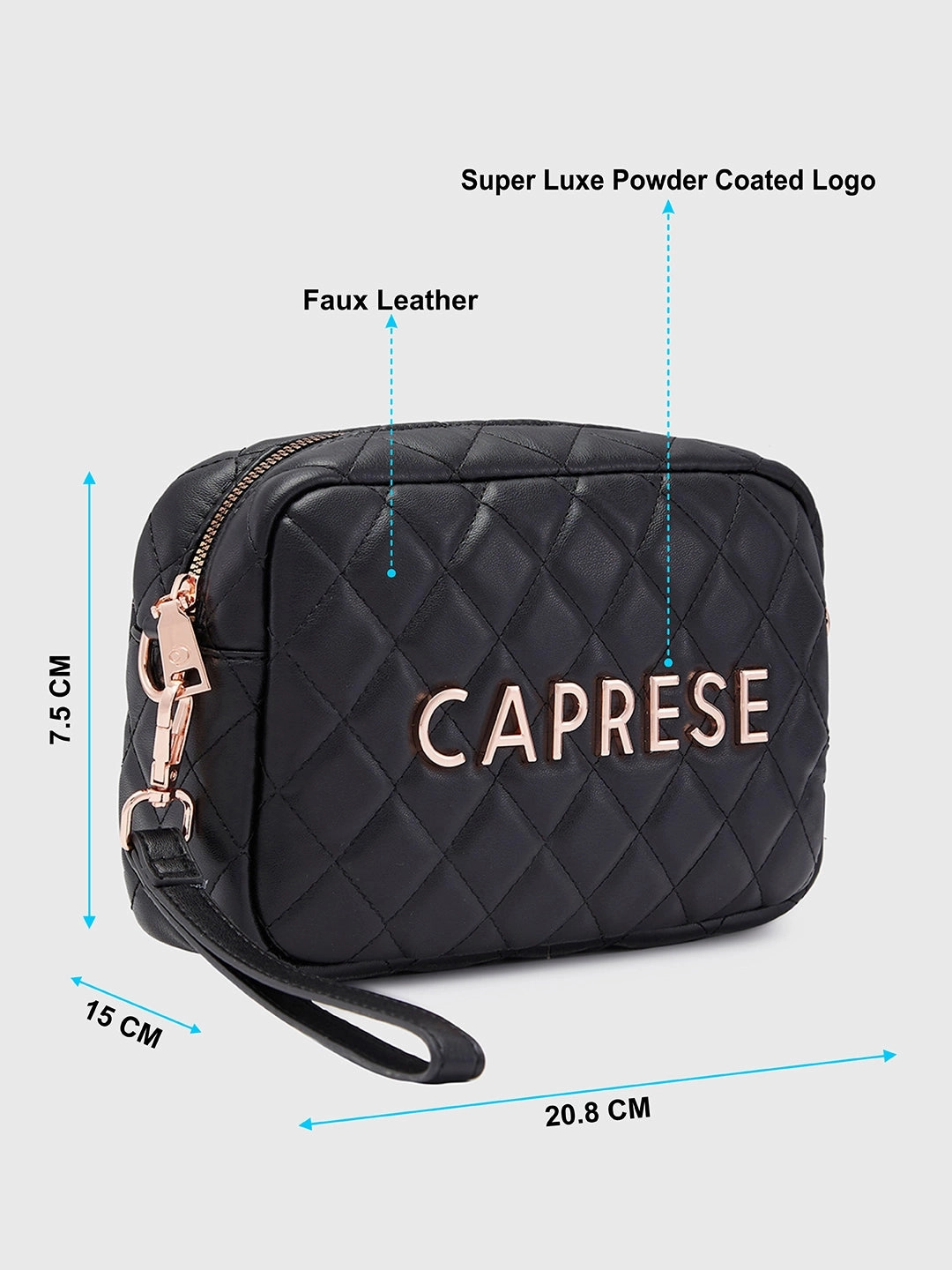 Caprese Ava Small Black Sling Bag