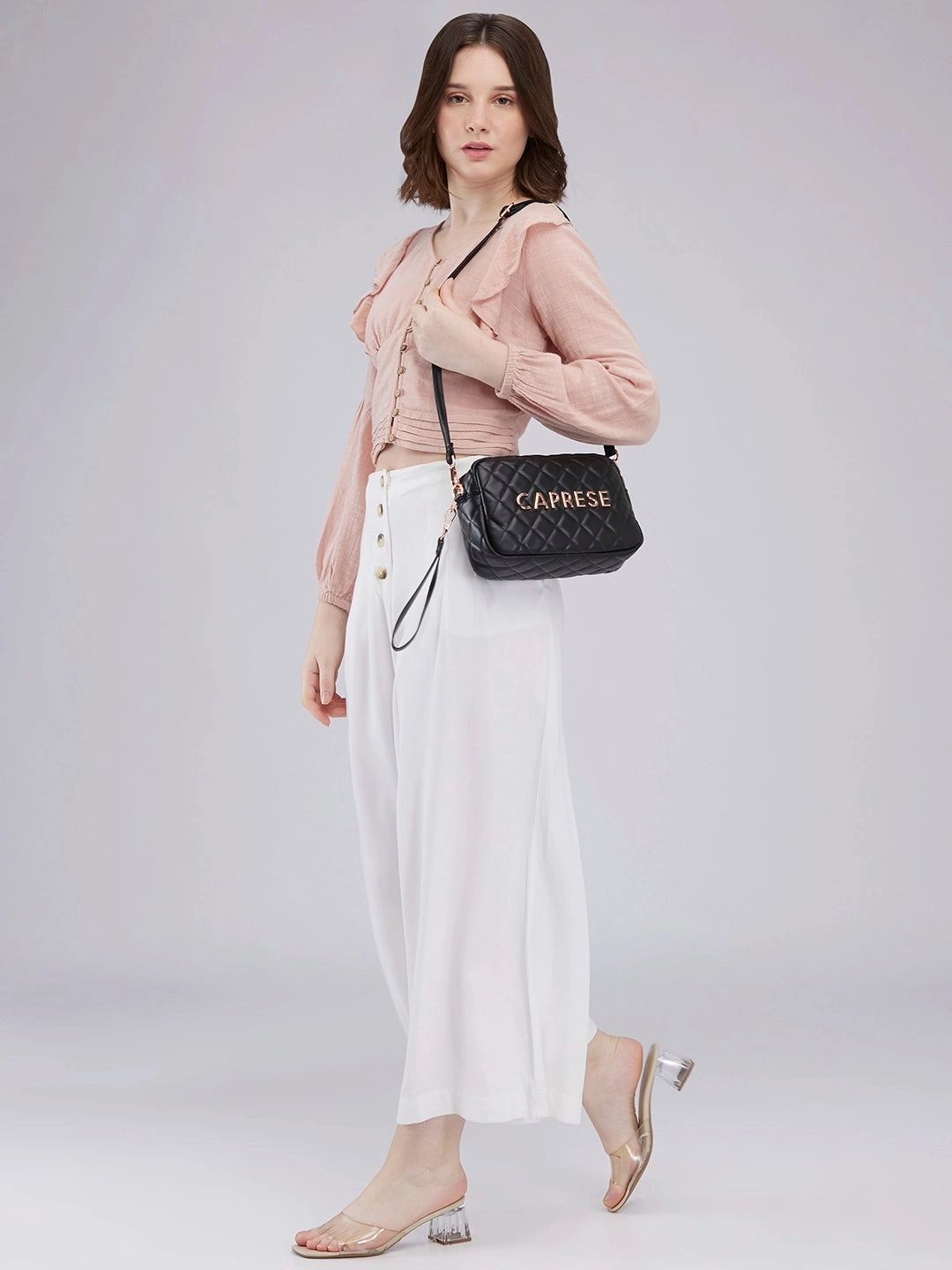 Caprese Ava Small Black Sling Bag