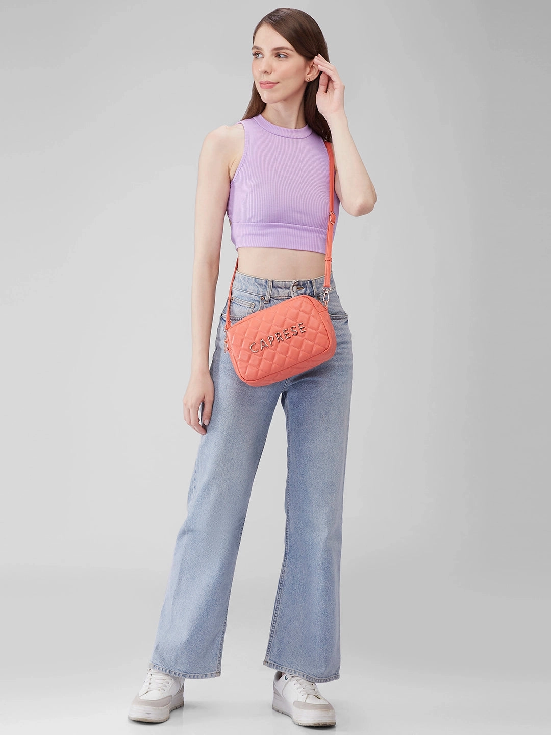 Caprese Ava Small Coral Sling Bag