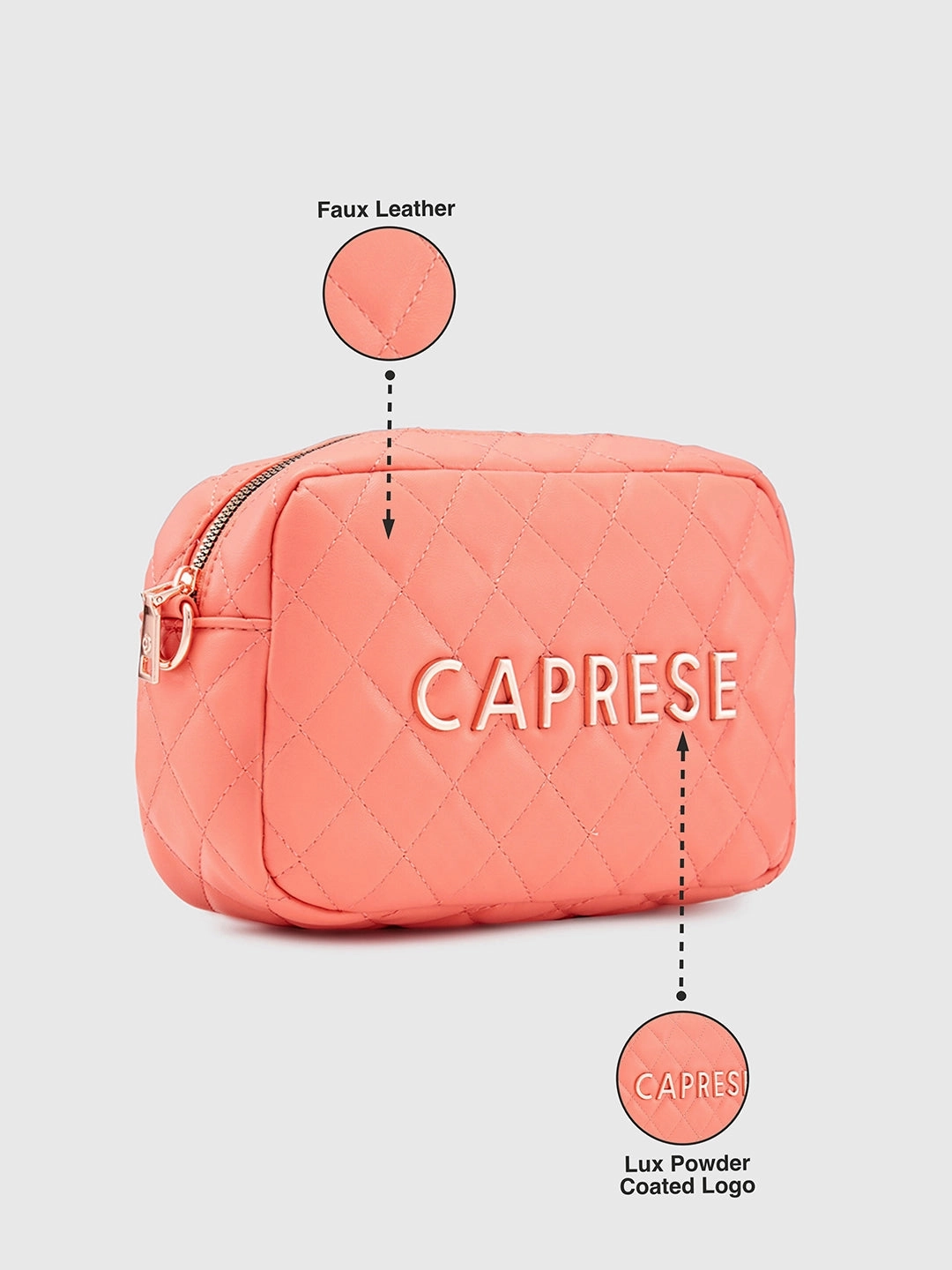 Caprese Ava Small Coral Sling Bag