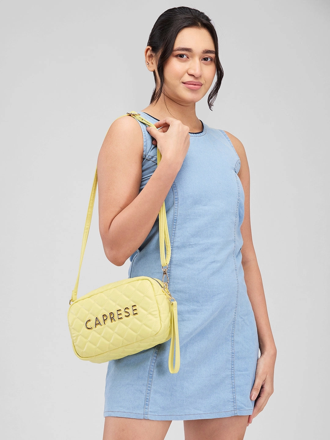 Caprese Ava Small Lemon Yellow Sling Bag