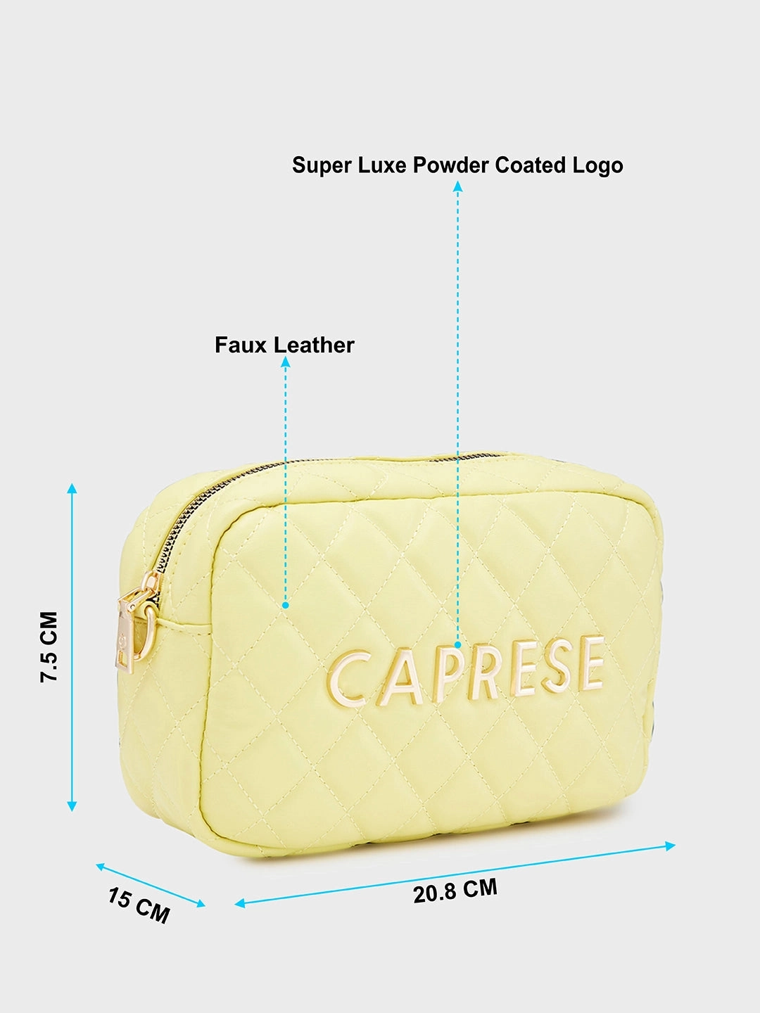 Caprese Ava Small Lemon Yellow Sling Bag