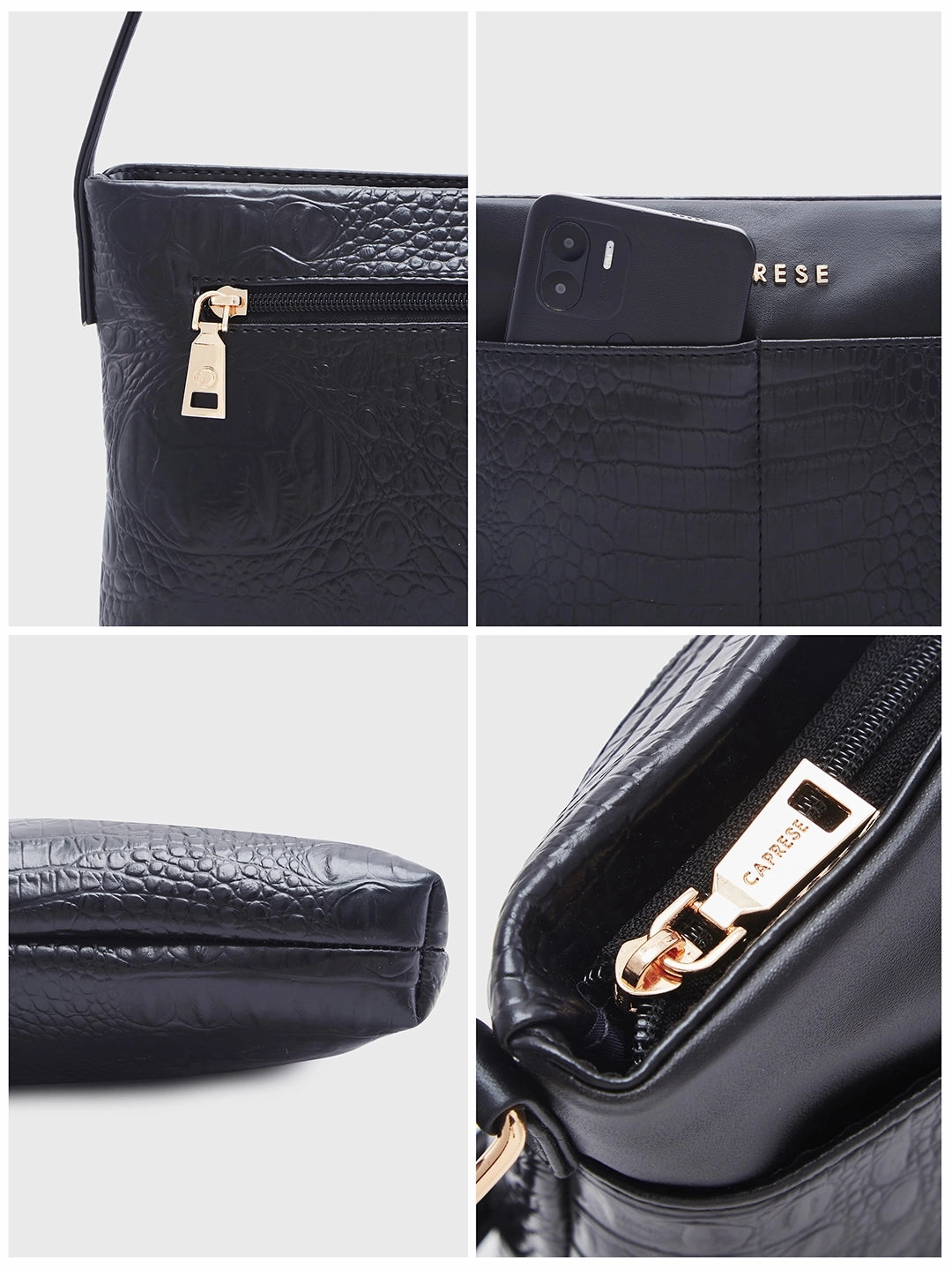 Caprese Azzura Medium Black Sling Bag