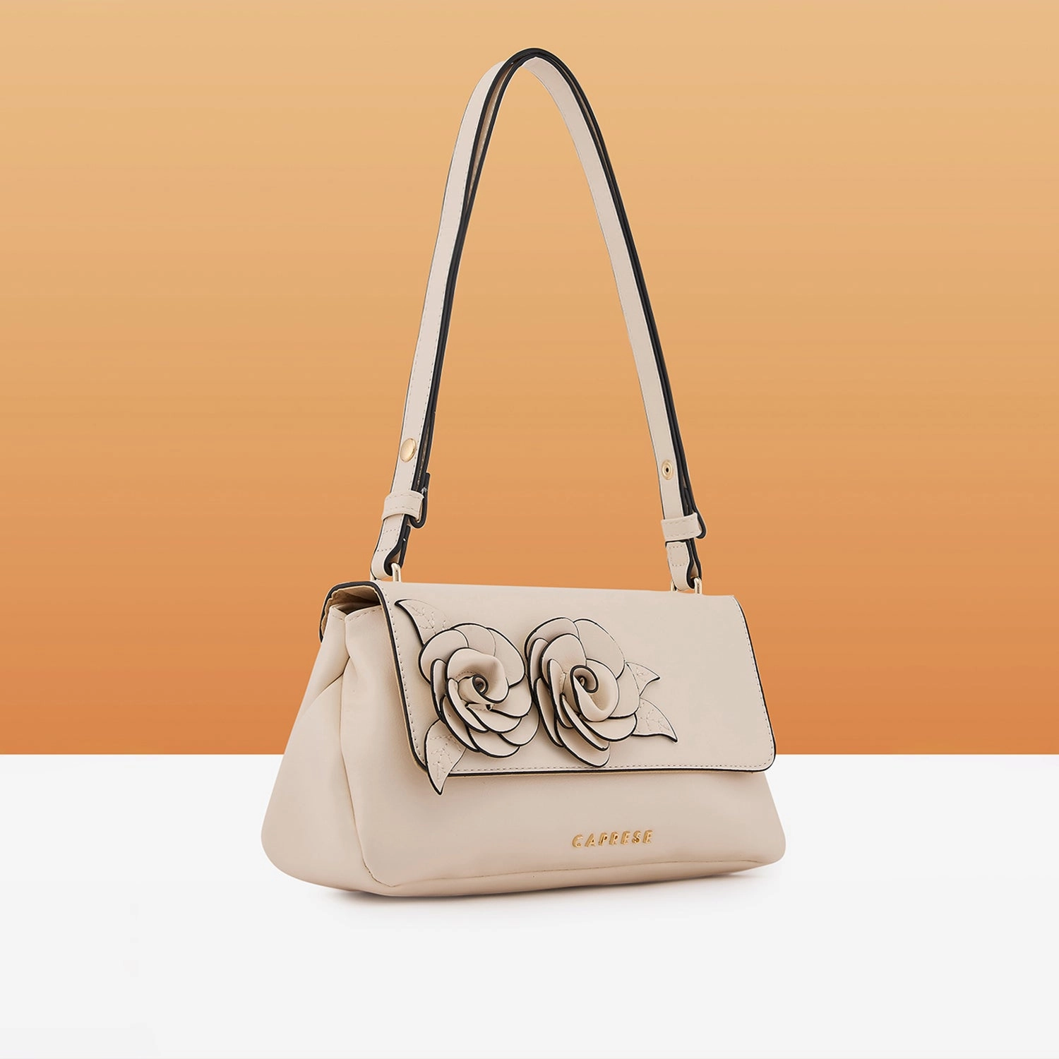 Caprese Bloom Medium Off White Sling Bag