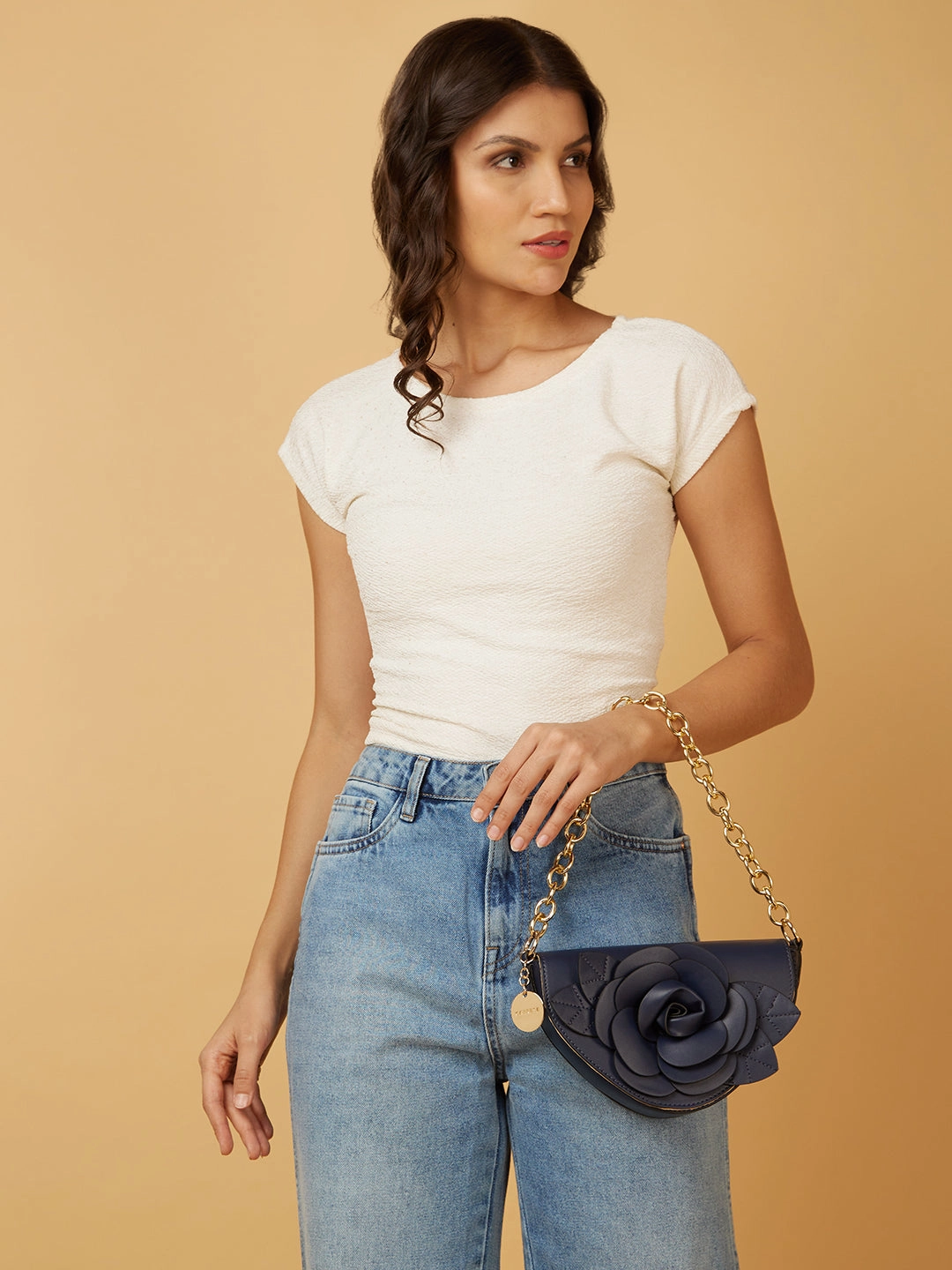 Caprese Bloom Small Navy Sling Bag