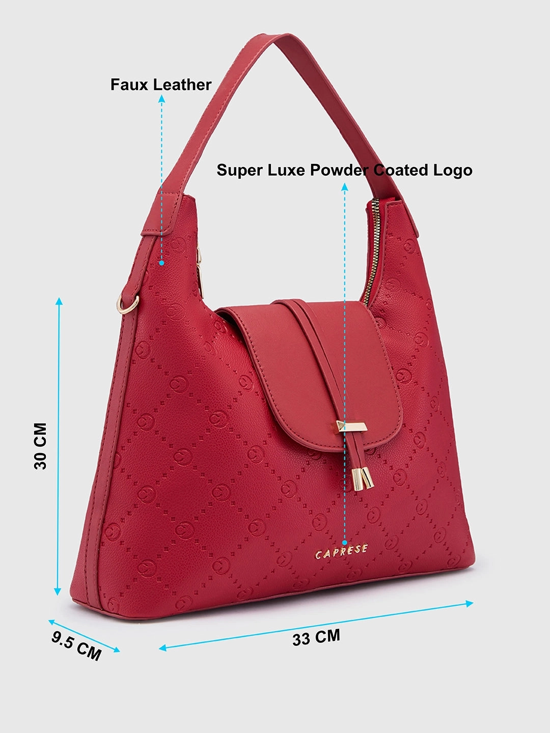 Caprese Brianna Medium Red Hobo Bag