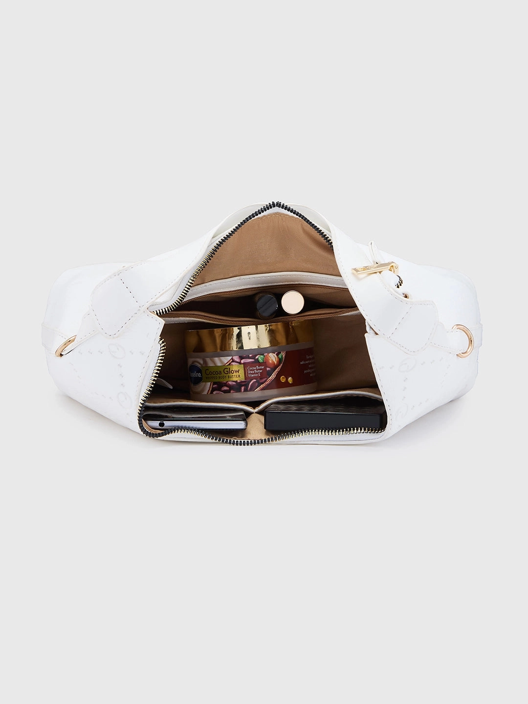 Caprese Brianna Medium White Hobo Bag