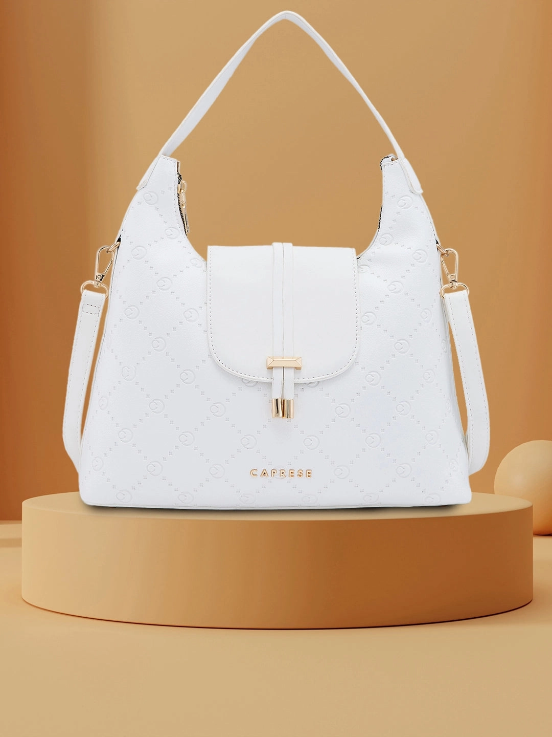 Caprese Brianna Medium White Hobo Bag