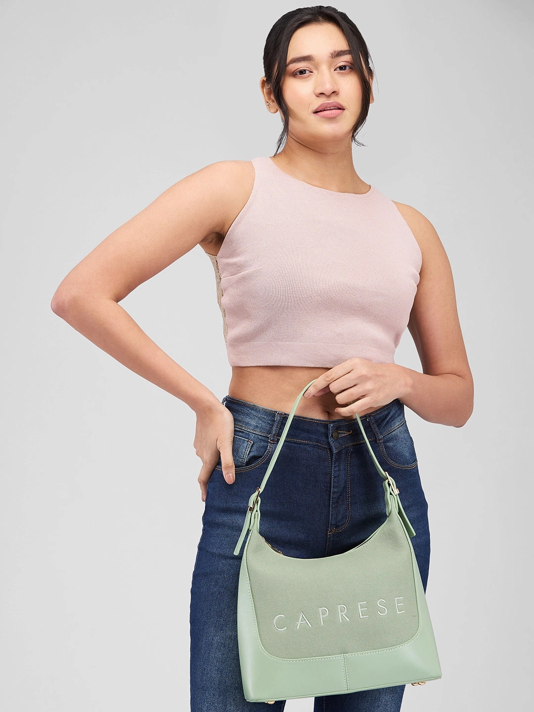 Caprese Brooklyn Medium Green Hobo Bag