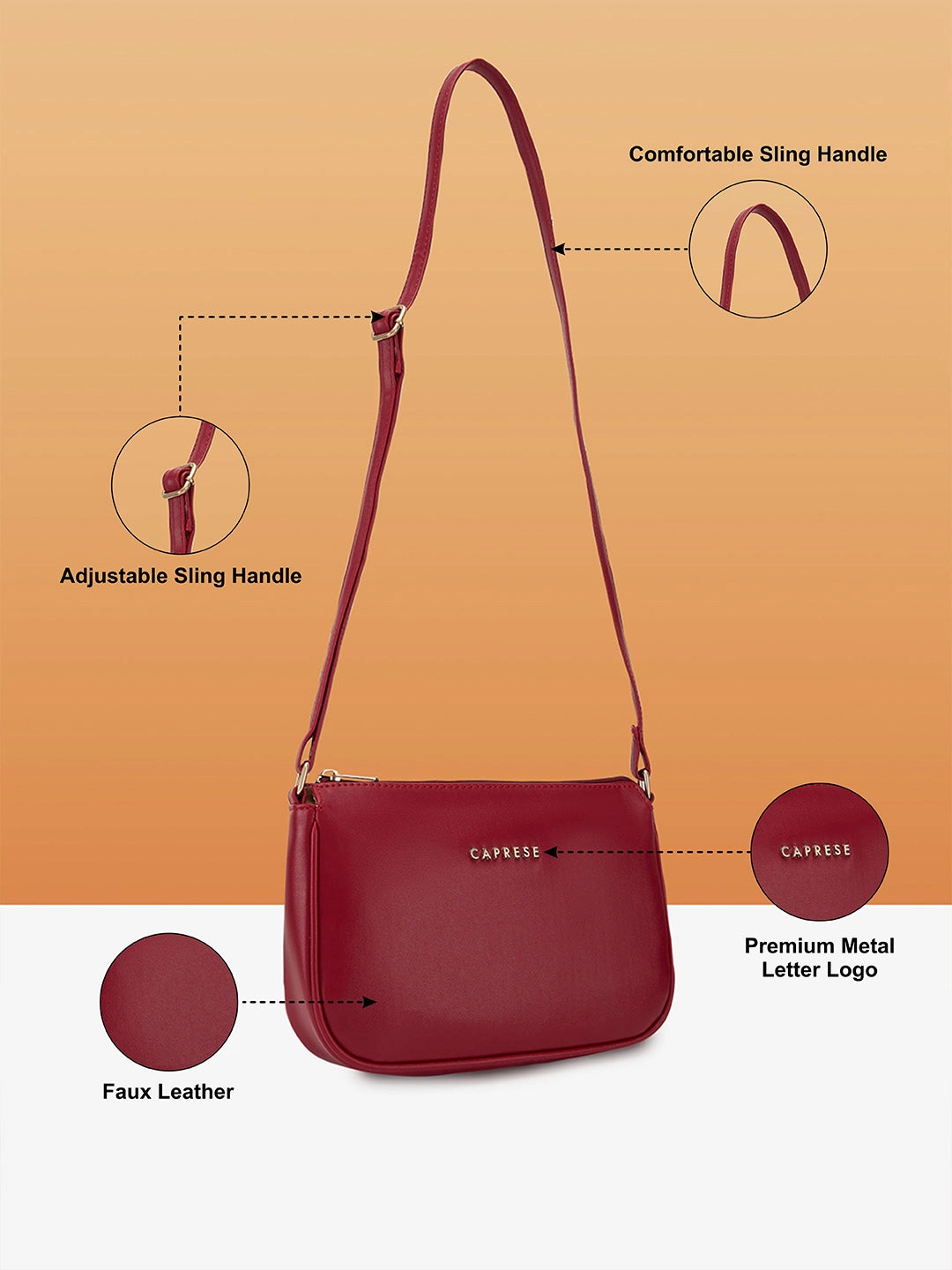 Caprese Buzzy Medium Marron Crossbody Bag