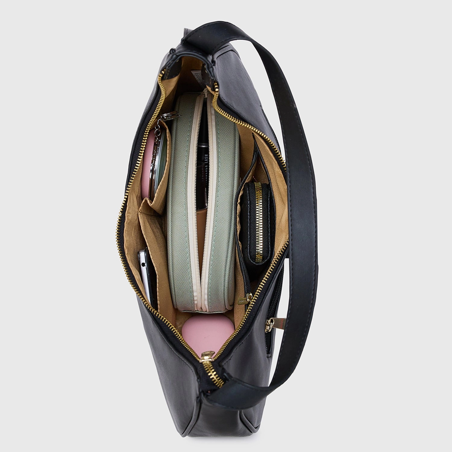 Caprese Celia Large  Black Crossbody Bag