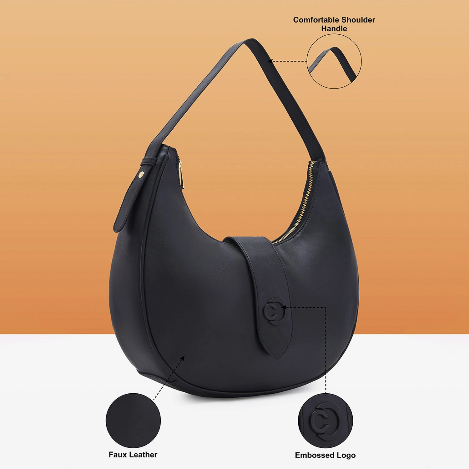 Caprese Celia Large  Black Crossbody Bag
