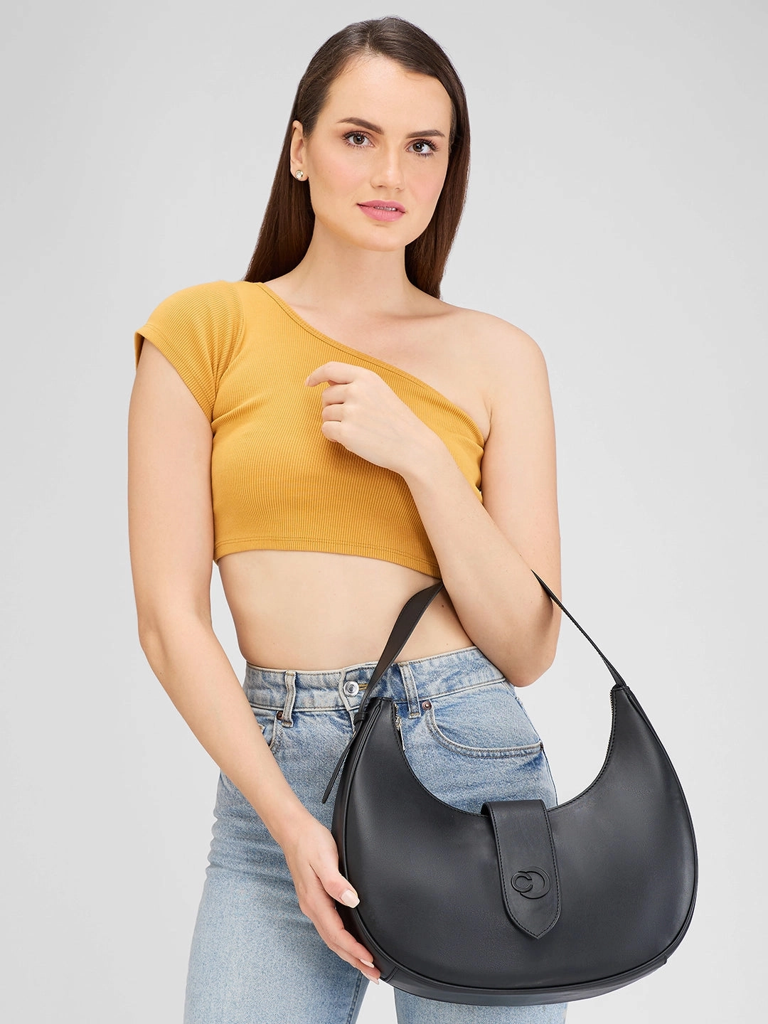 Caprese Celia Large Black Hobo Bag