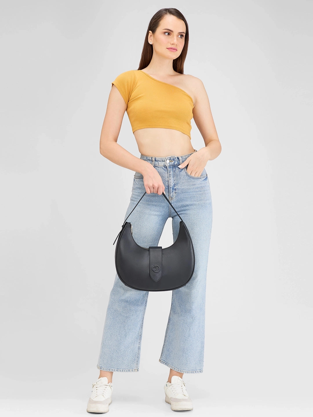 Caprese Celia Large Black Hobo Bag