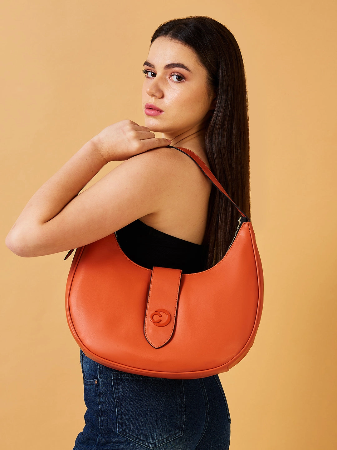 Caprese Celia Large  Rust Hobo Bag