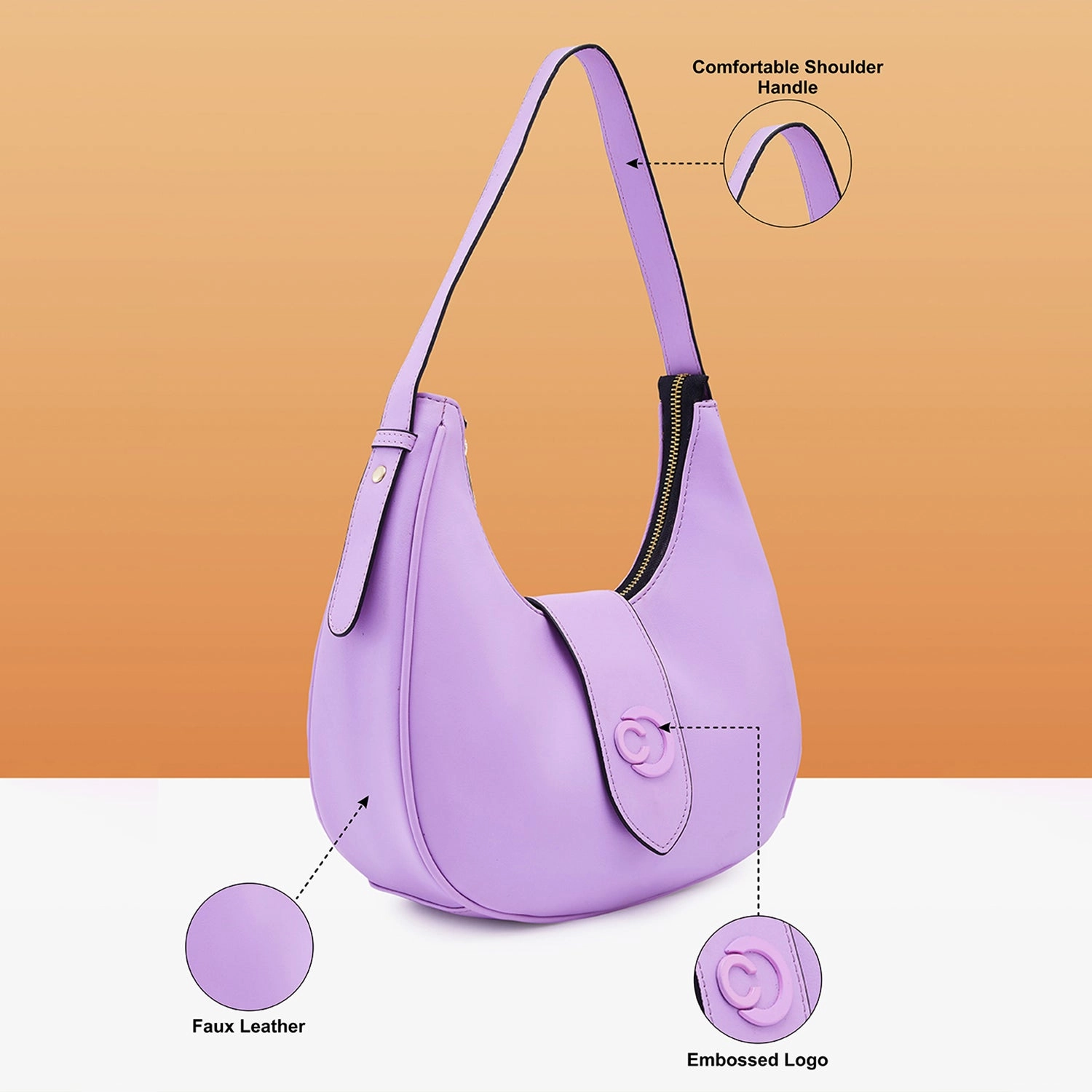 Caprese Celia Small Mauve Hobo Bag