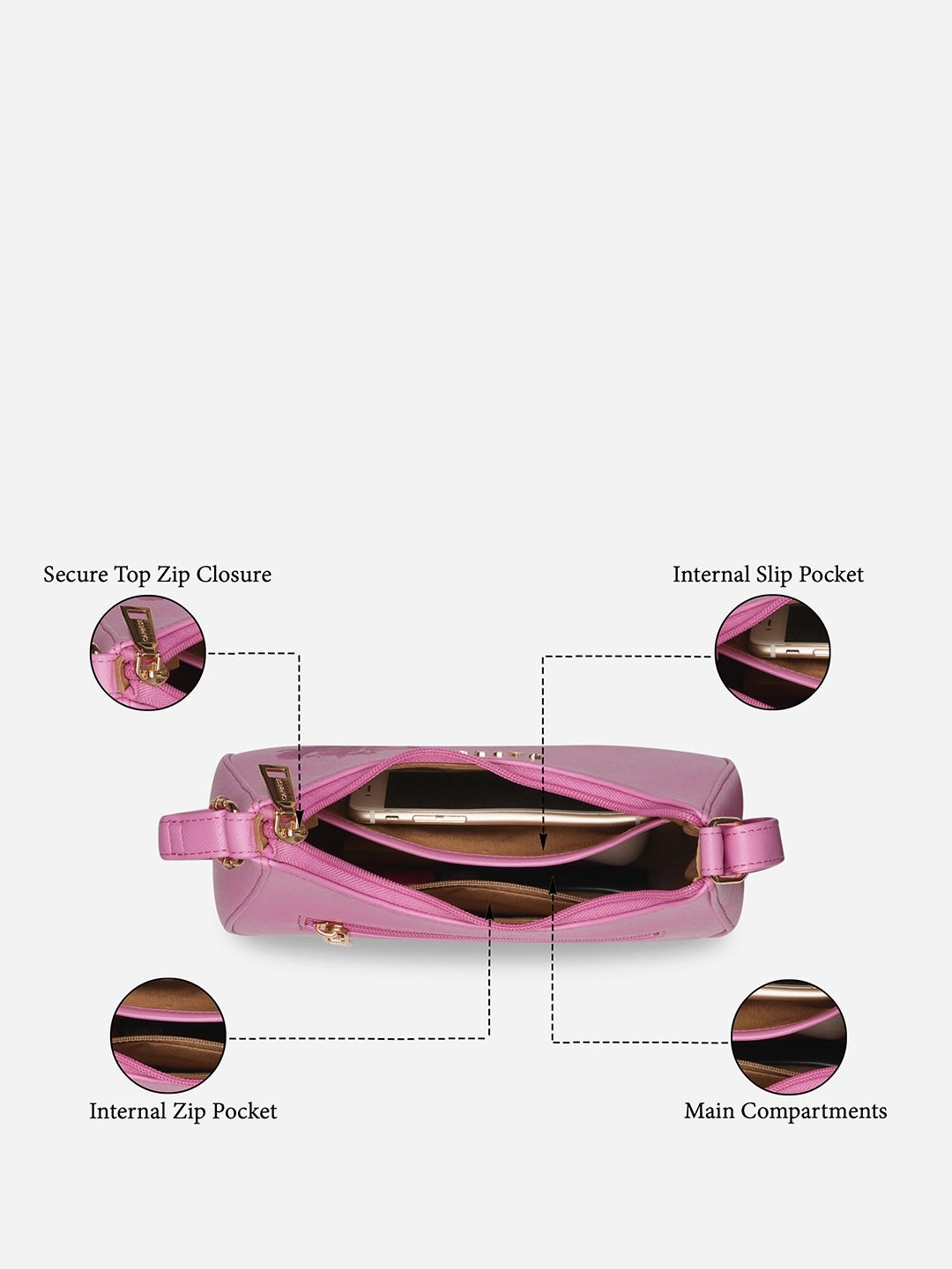 Caprese Chloe Small Violet Sling Bag