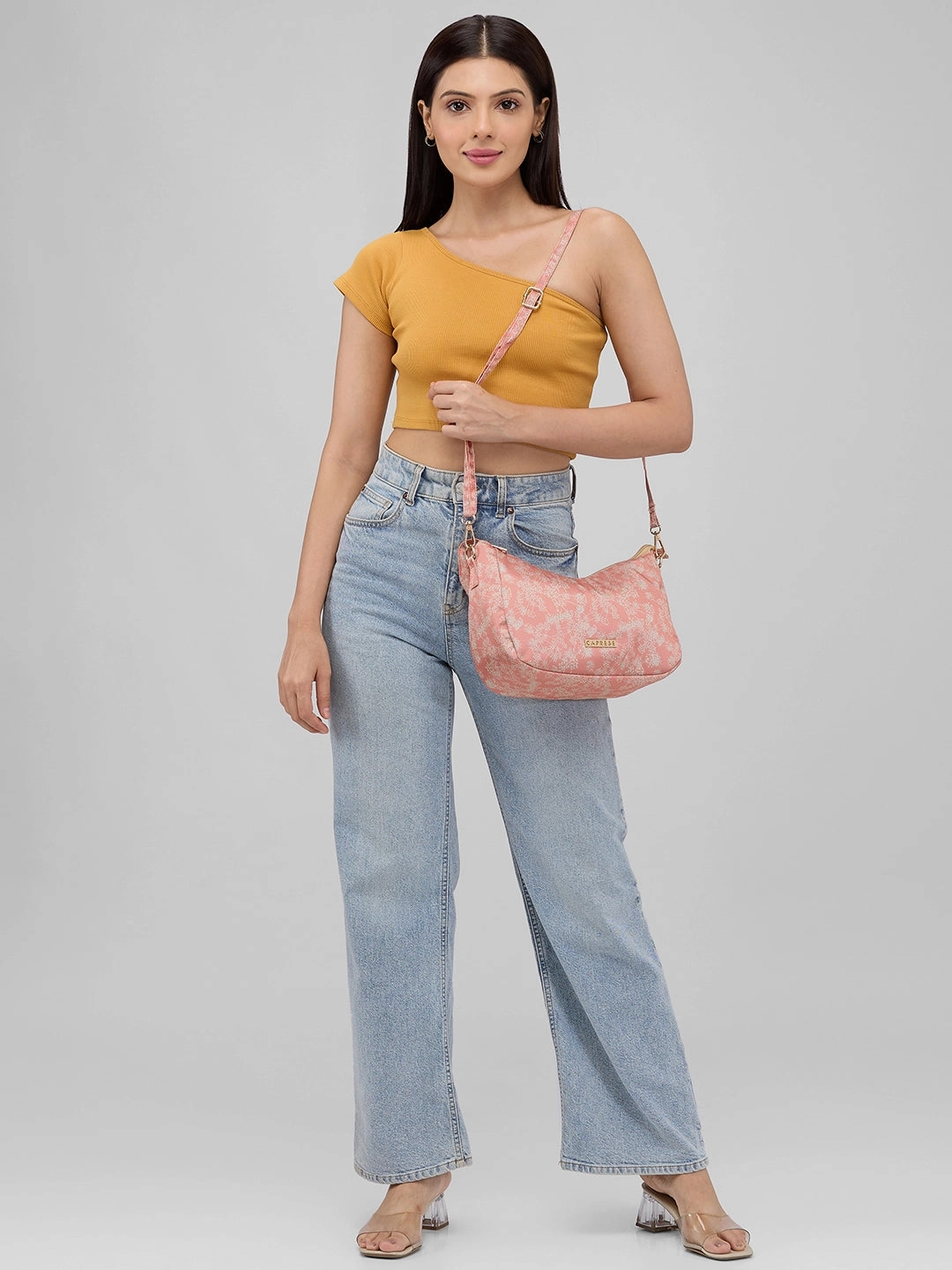 Caprese Chrysan Medium Coral Sling Bag