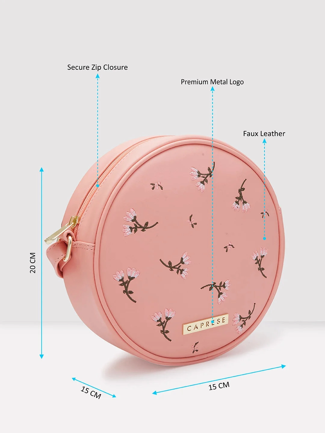 Caprese Dara Medium Pink Sling Bag
