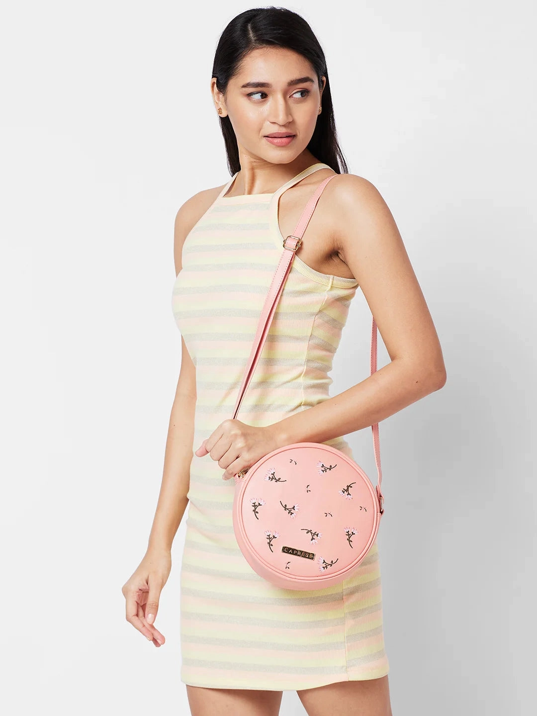 Caprese Dara Medium Pink Sling Bag