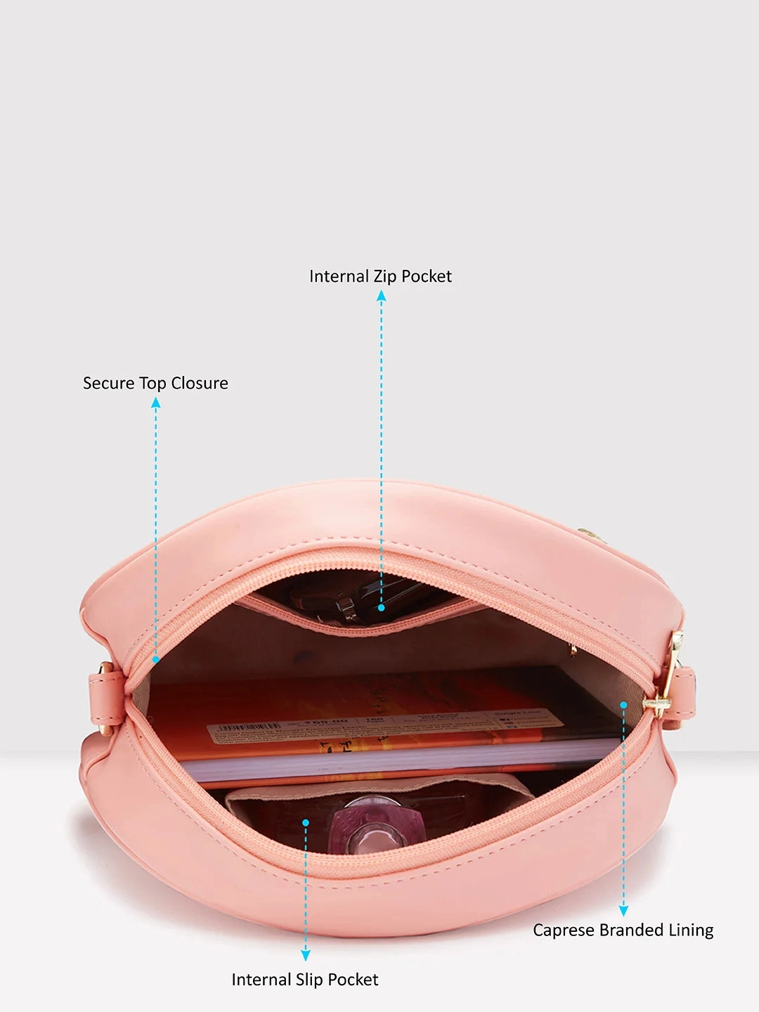 Caprese Dara Medium Pink Sling Bag