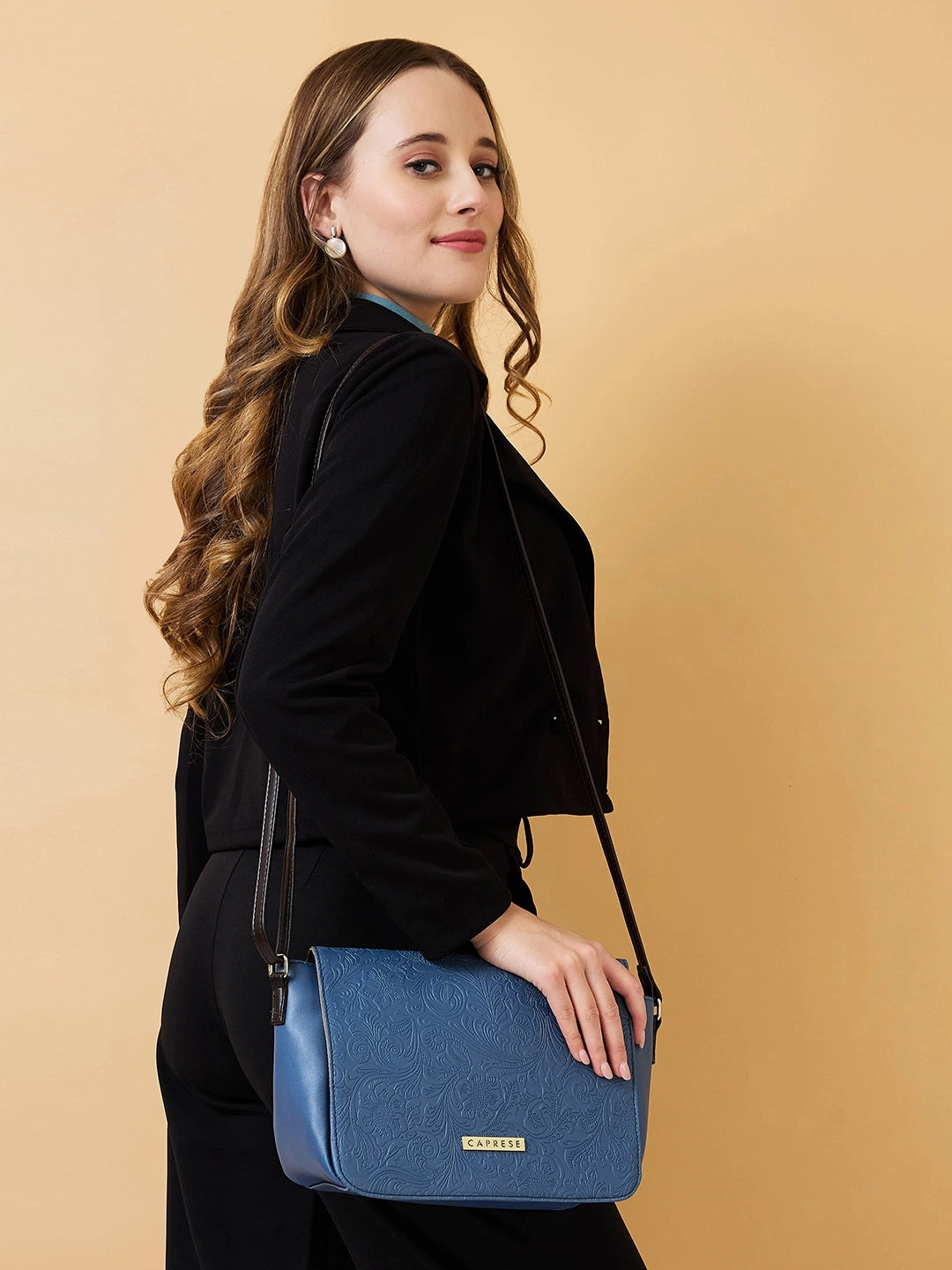 Caprese Daria Medium Blue Sling Bag