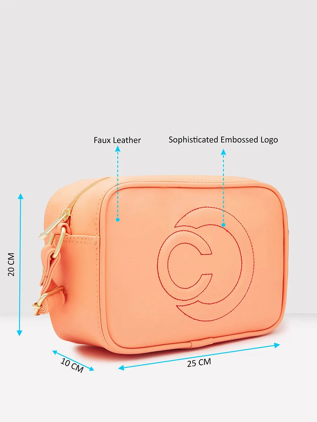 Caprese Dora Medium Coral Sling Bag