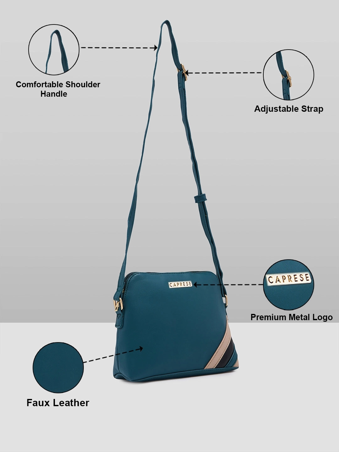 Caprese Ember Medium Green Sling Bag