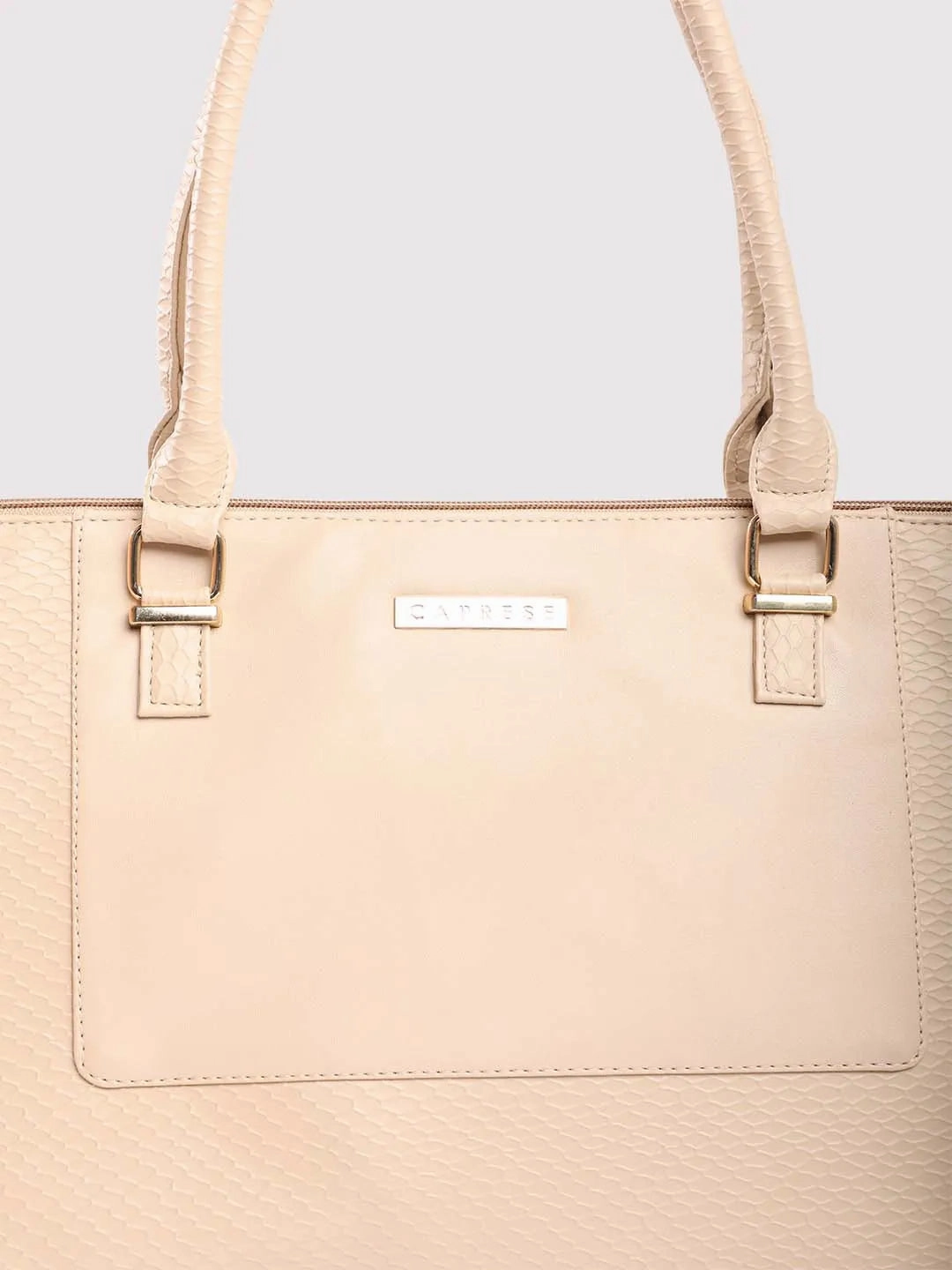 Caprese Fiona Tote Large Beige Office Laptop Bag