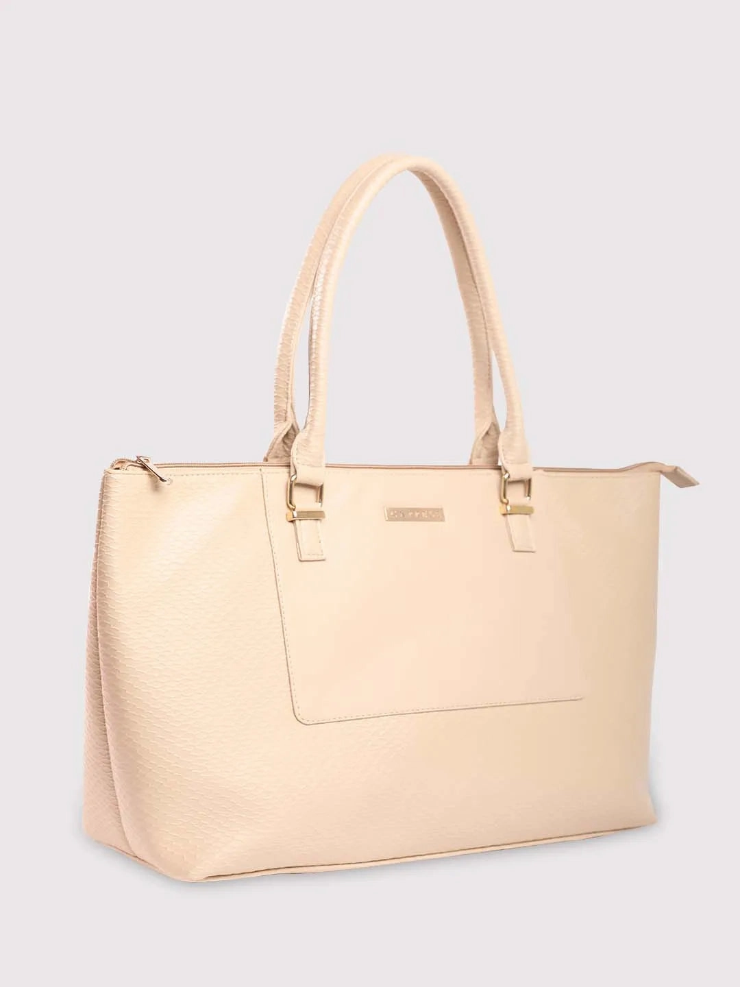 Caprese Fiona Tote Large Beige Office Laptop Bag
