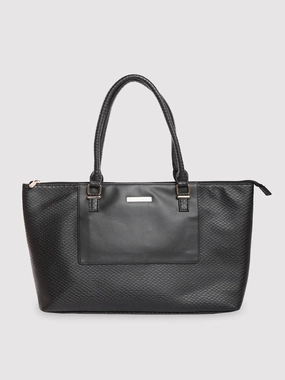 Caprese Fiona Tote Large Black Office Laptop Bag