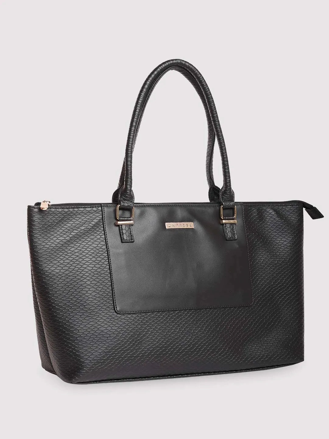 Caprese Fiona Tote Large Black Office Laptop Bag