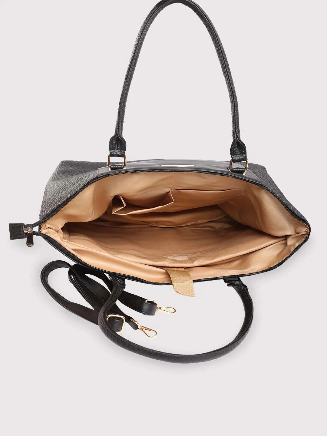 Caprese Fiona Tote Large Black Office Laptop Bag