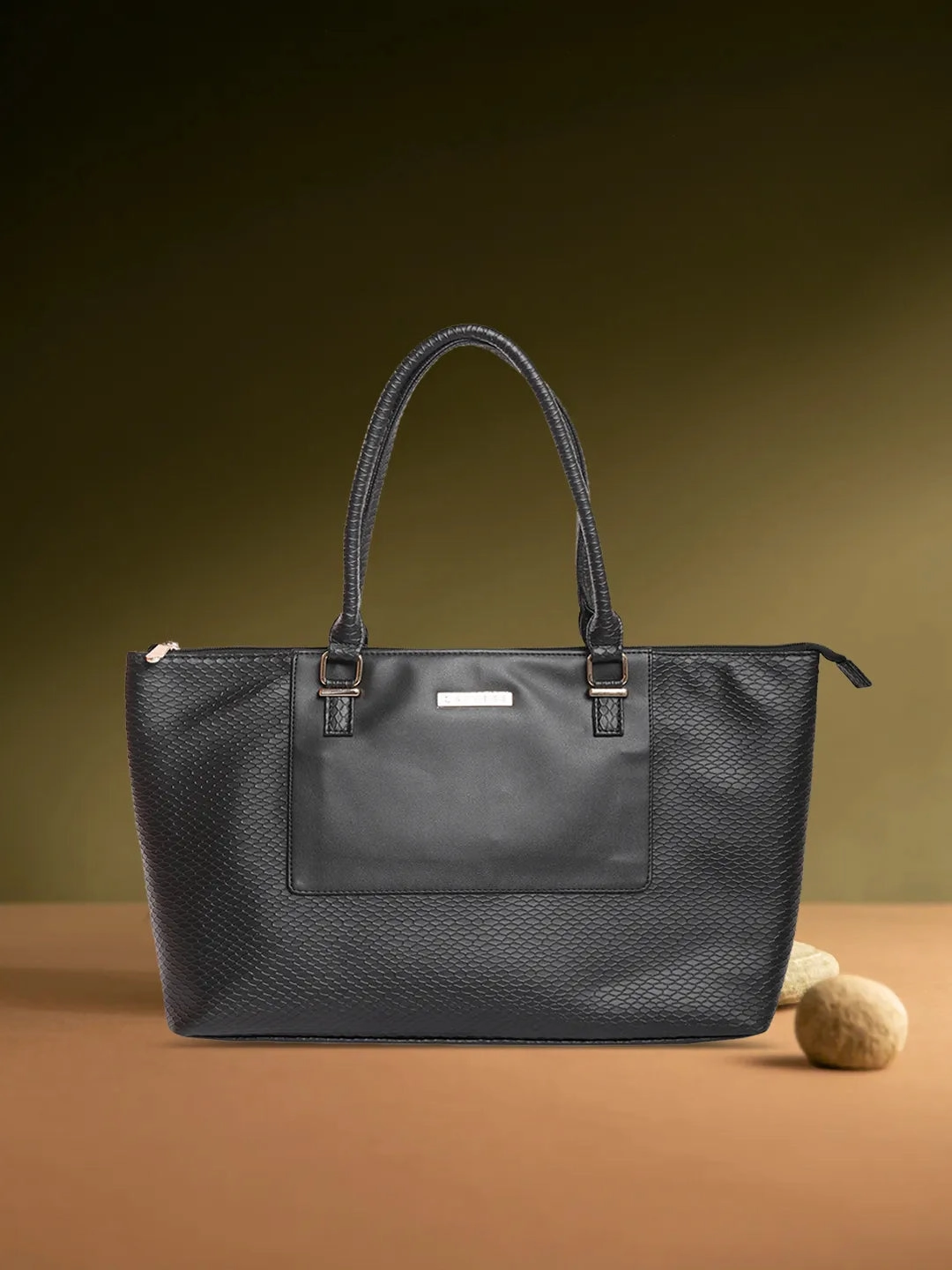 Caprese Fiona Tote Large Black Office Laptop Bag