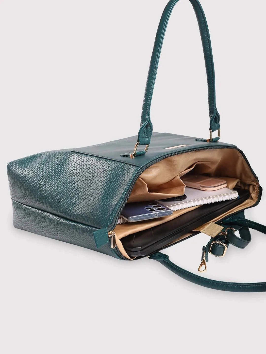 Caprese Fiona Tote Large Teal Laptop Bag