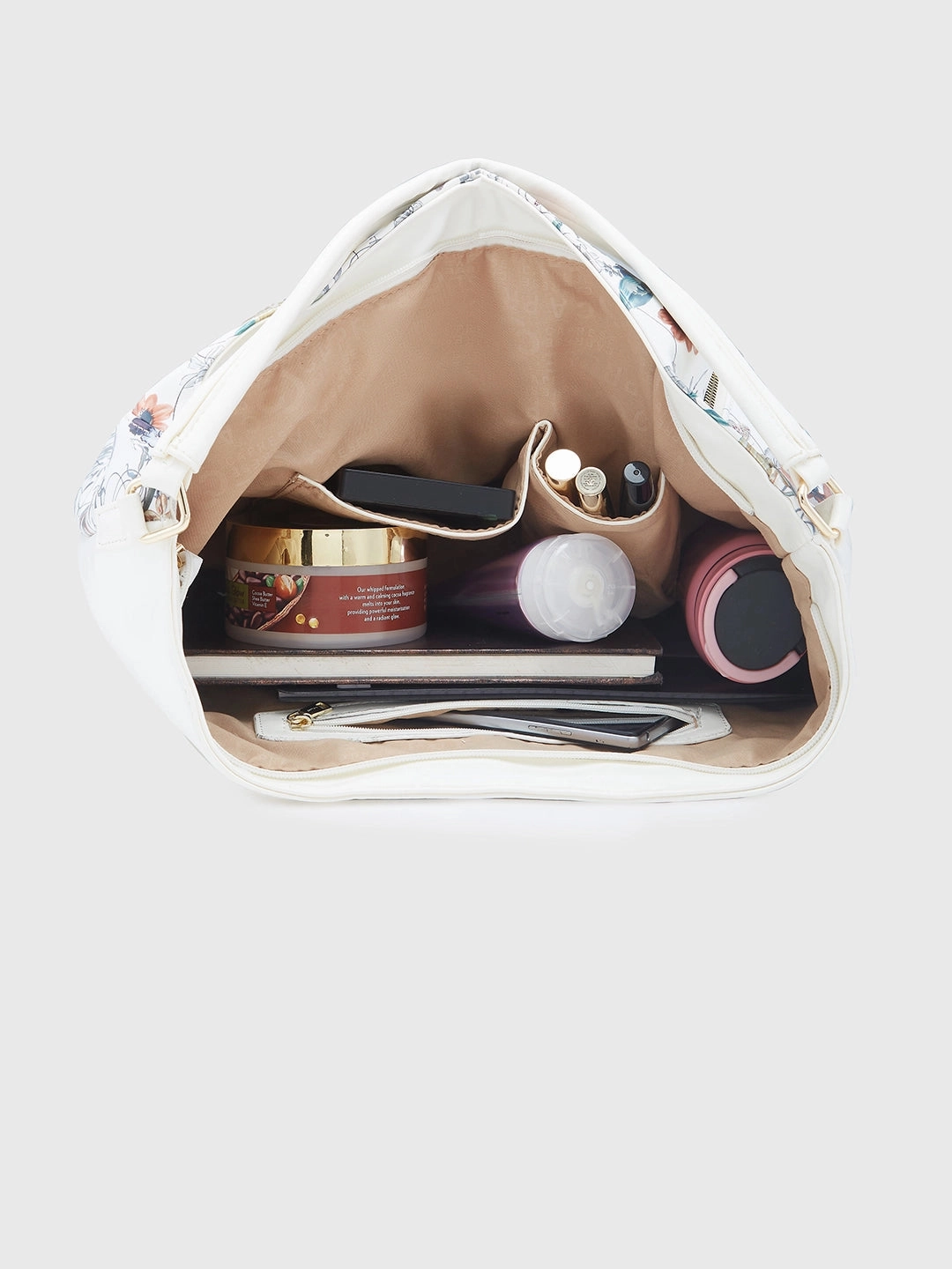 Caprese Fiorella Large Beige Hobo Bag