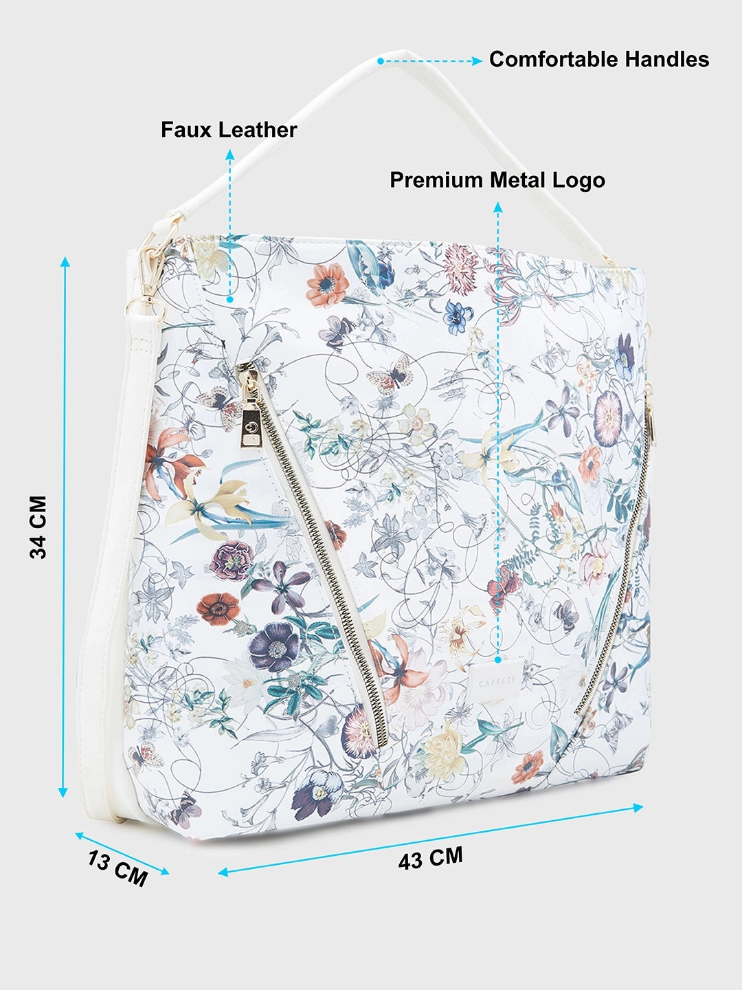Caprese Fiorella Large Beige Hobo Bag