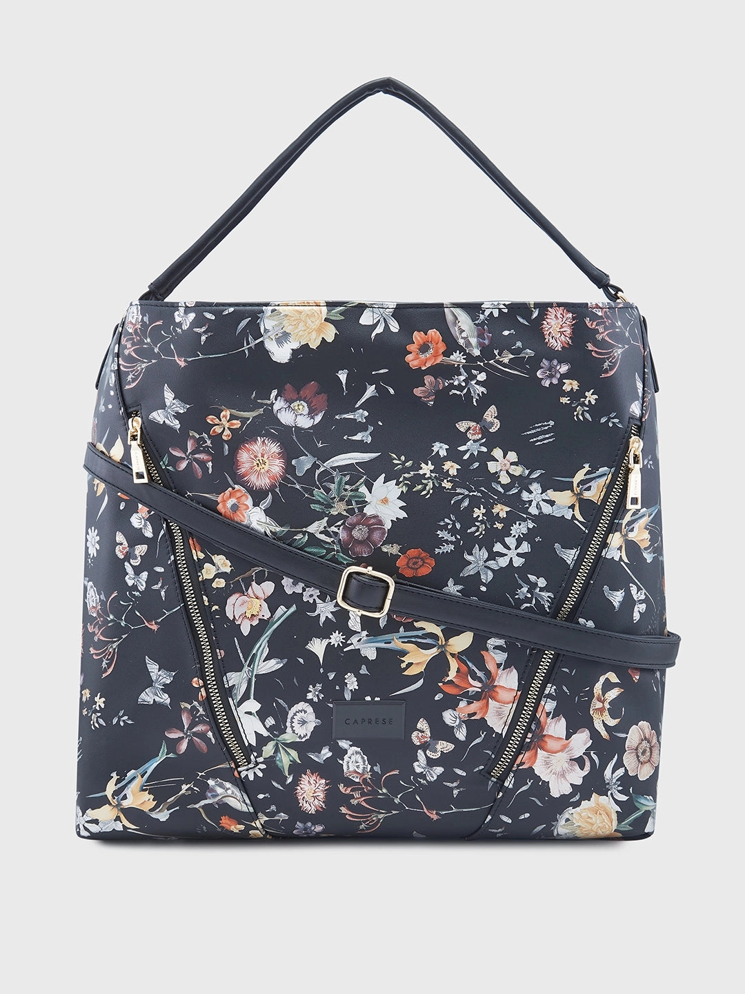Caprese Fiorella Large Black Hobo Bag