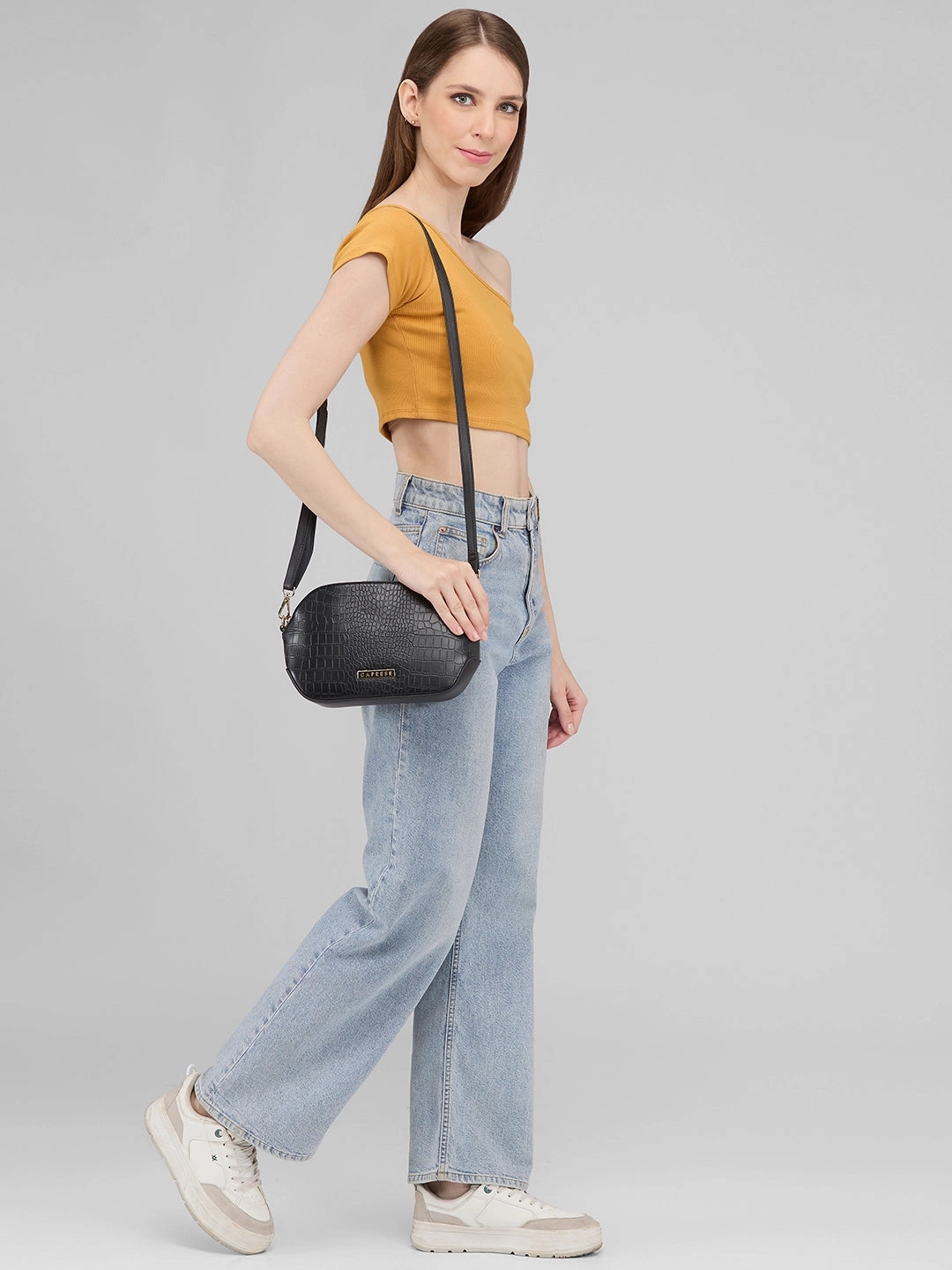 Caprese Flix Small Black Sling Bag