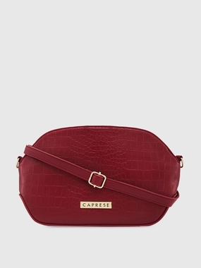 Caprese Flix Small Maroon Sling Bag