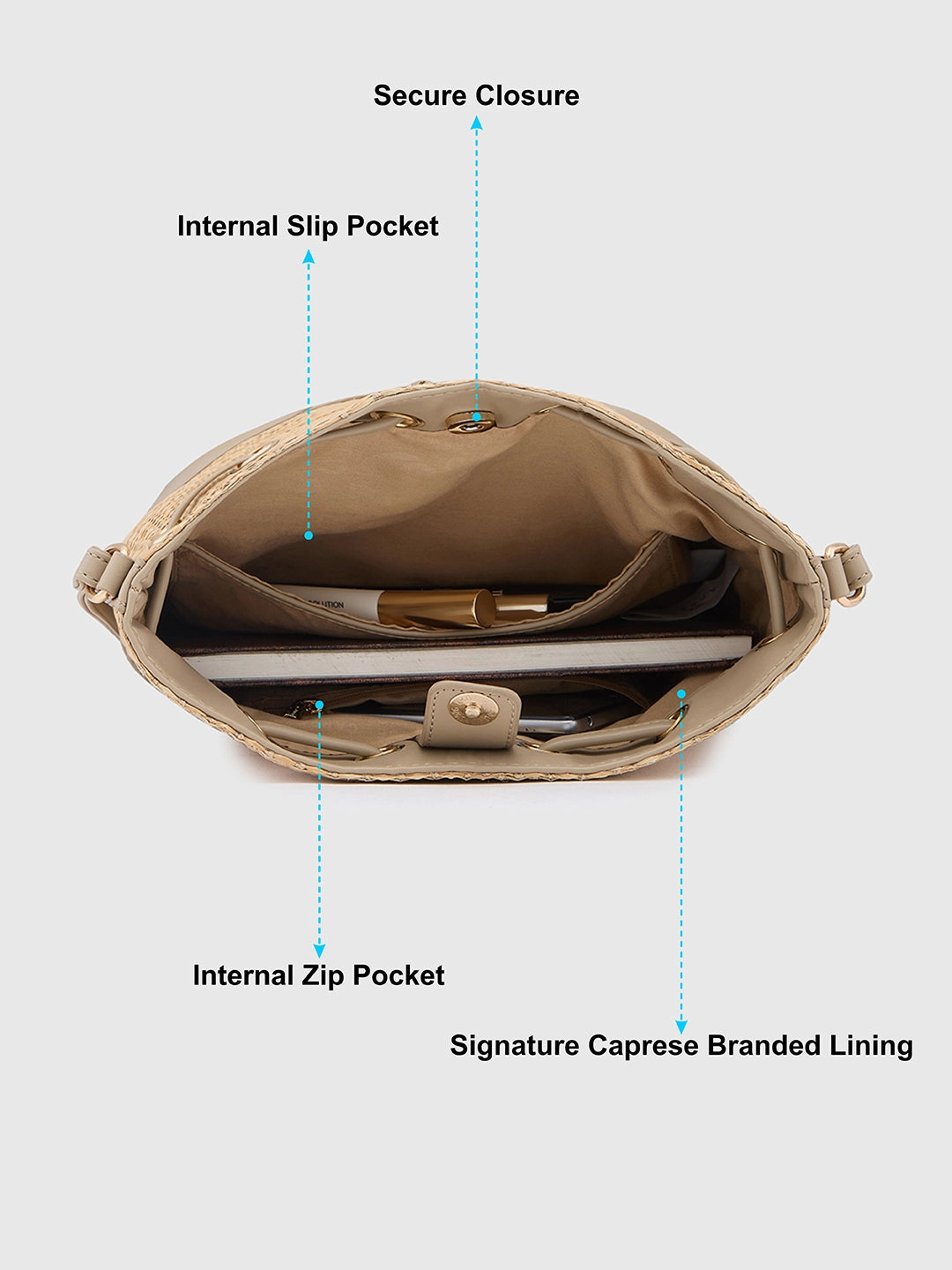 Caprese Georgia Medium Beige Sling Bag