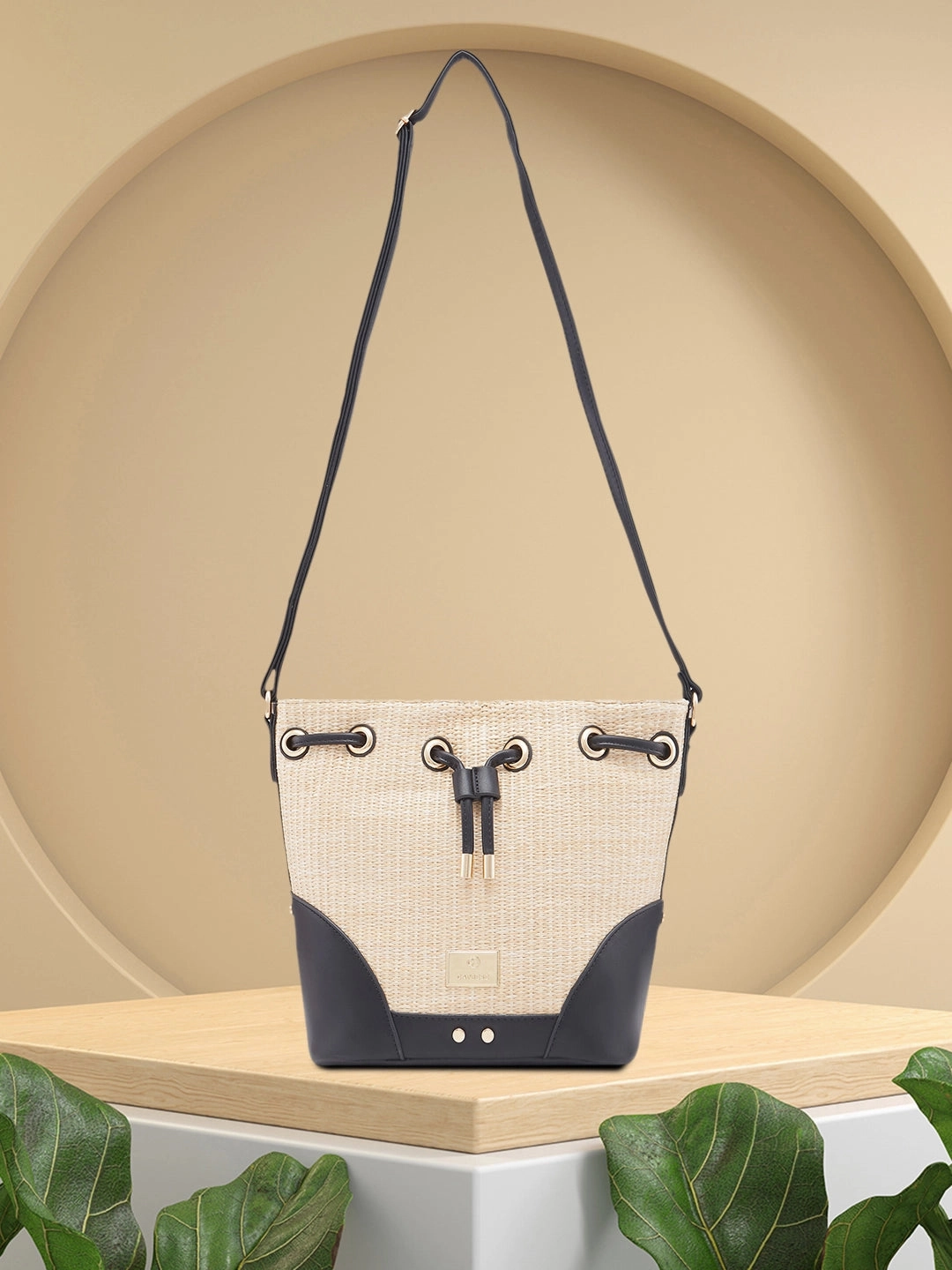 Caprese Georgia Medium Black Sling Bag