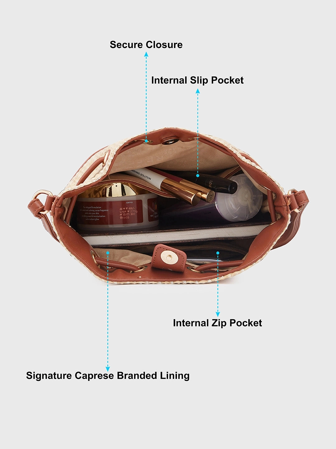 Caprese Georgia Medium Brown Sling Bag