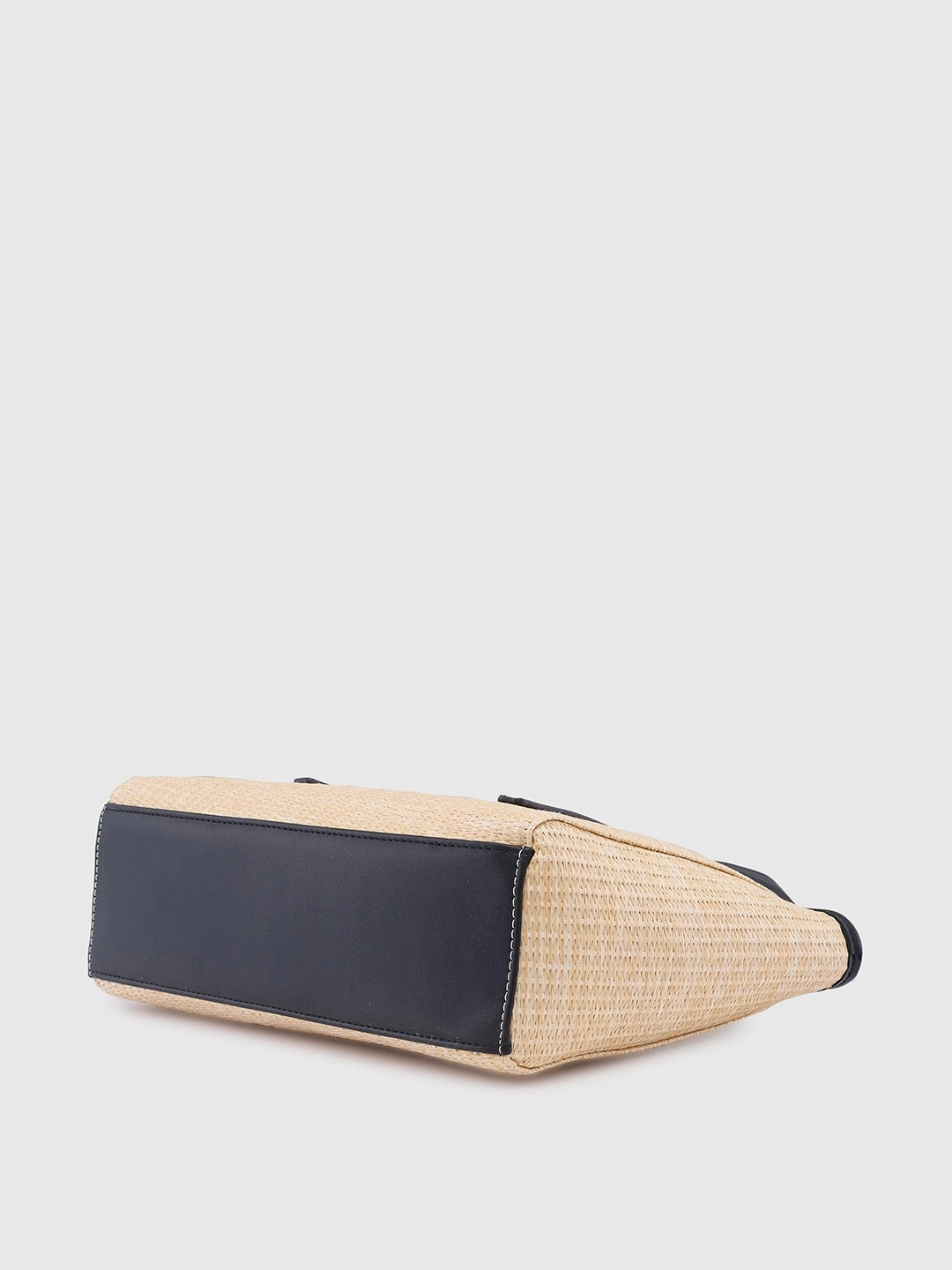 Caprese Georgia Self Design Medium Black Tote Bag