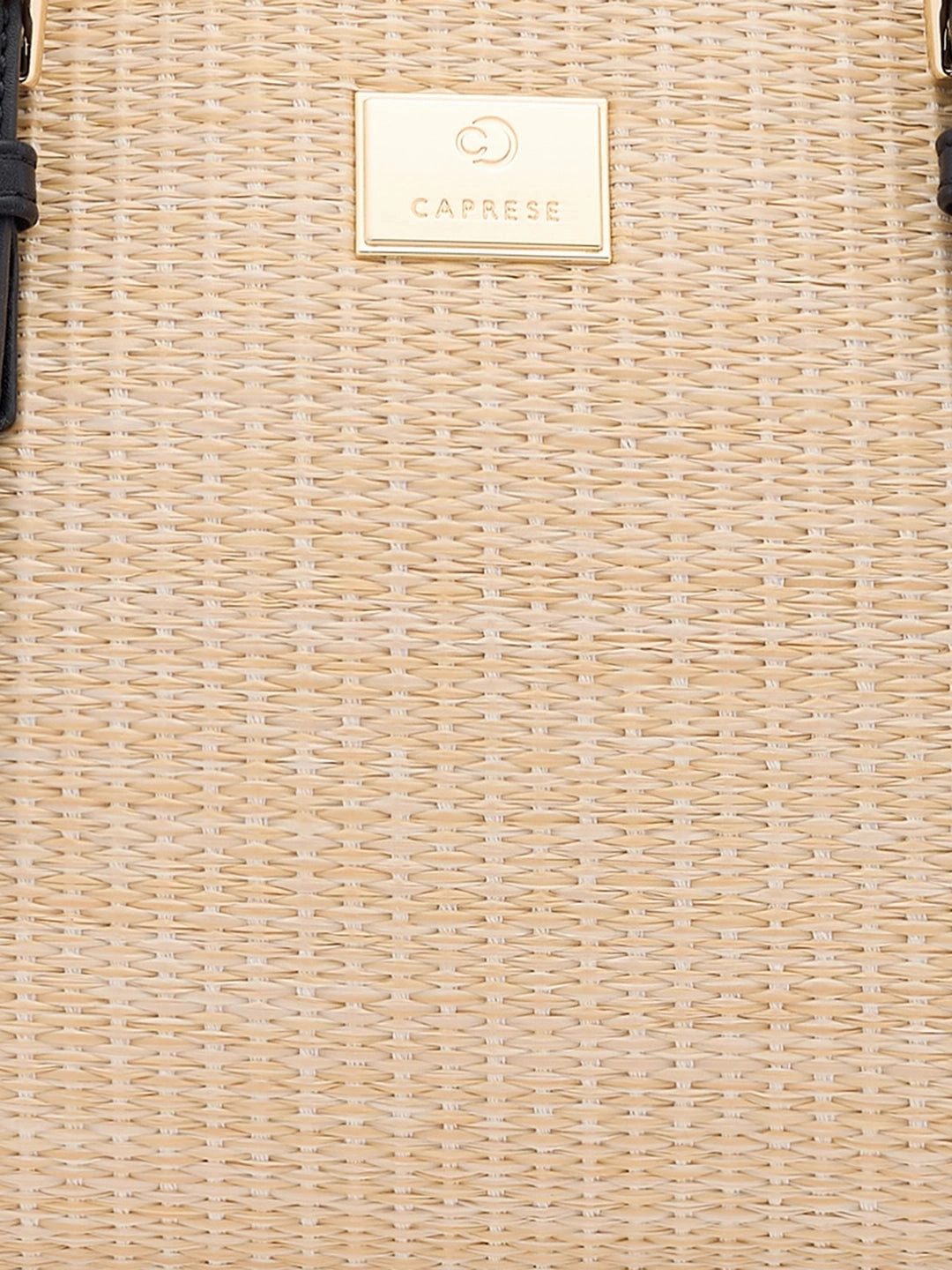 Caprese Georgia Self Design Medium Black Tote Bag
