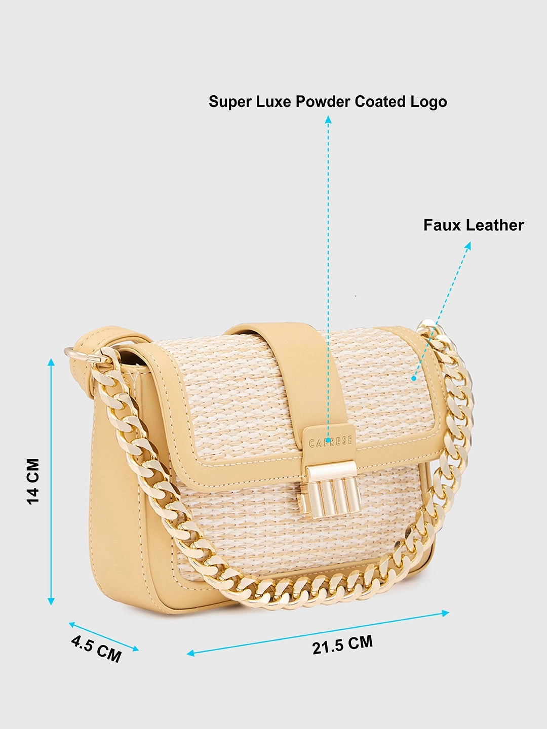 Caprese Georgia Small Light Yellow Sling Bag